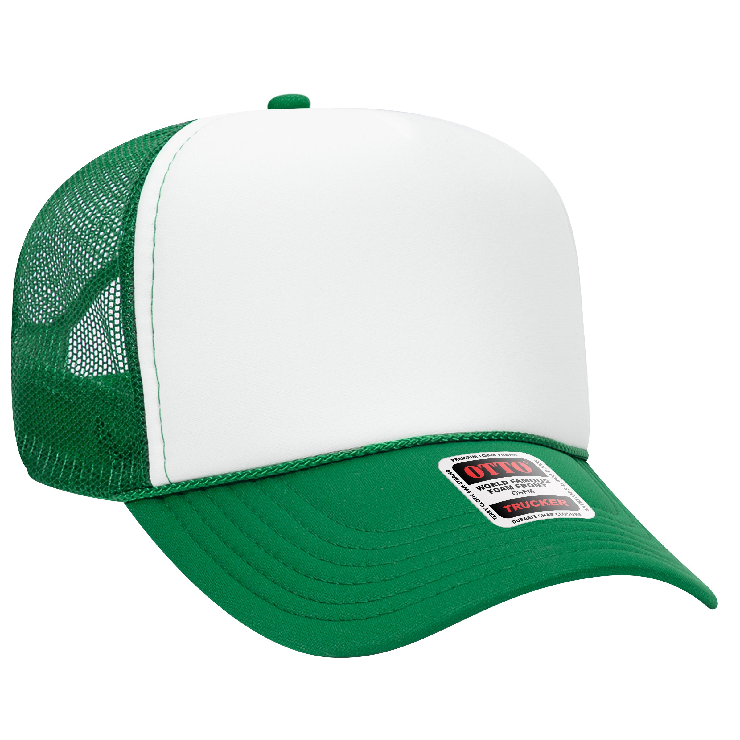 32-467 OTTO CAP 5 Panel Mid Profile Mesh Back Trucker Hat