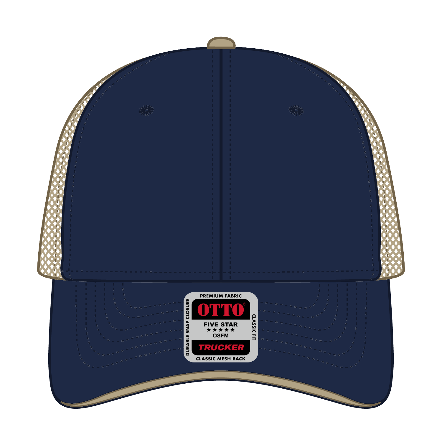 122-945 OTTO CAP 6 Panel Low Profile Mesh Back Trucker Hat