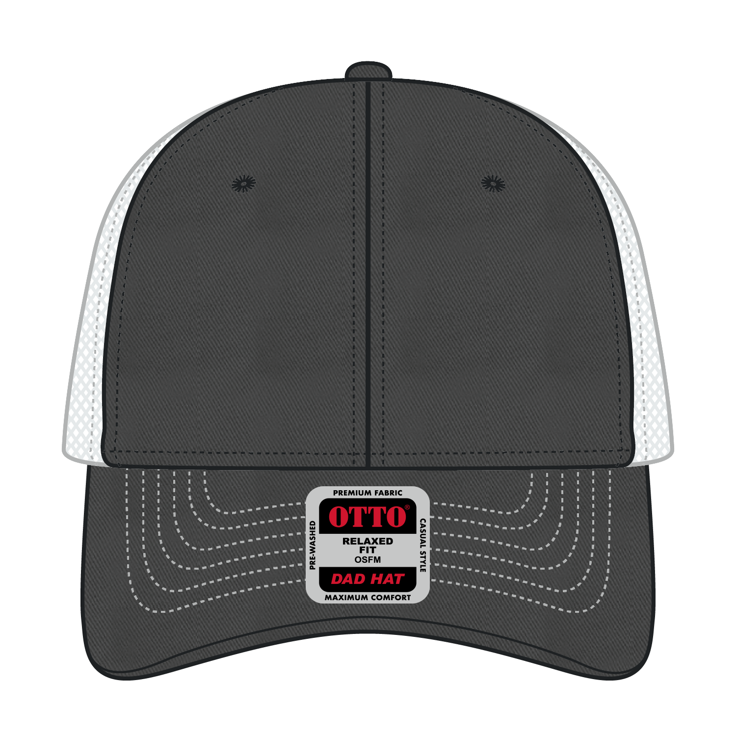 121-858 OTTO CAP 6 Panel Low Profile Mesh Back Trucker Dad Hat