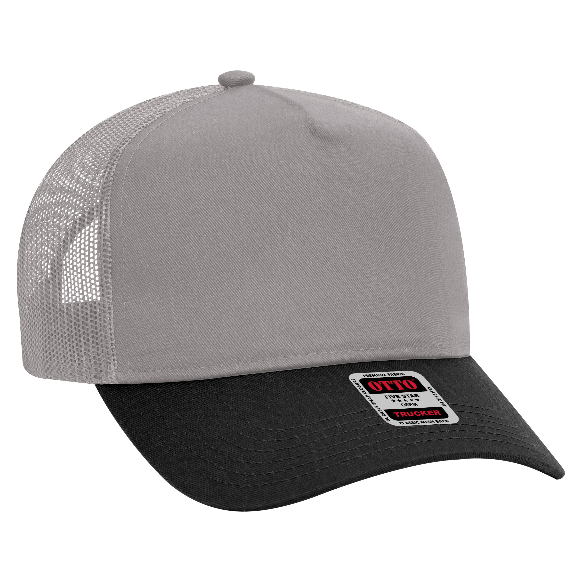 32-285 OTTO CAP 5 Panel Mid Profile Mesh Back Trucker Hat