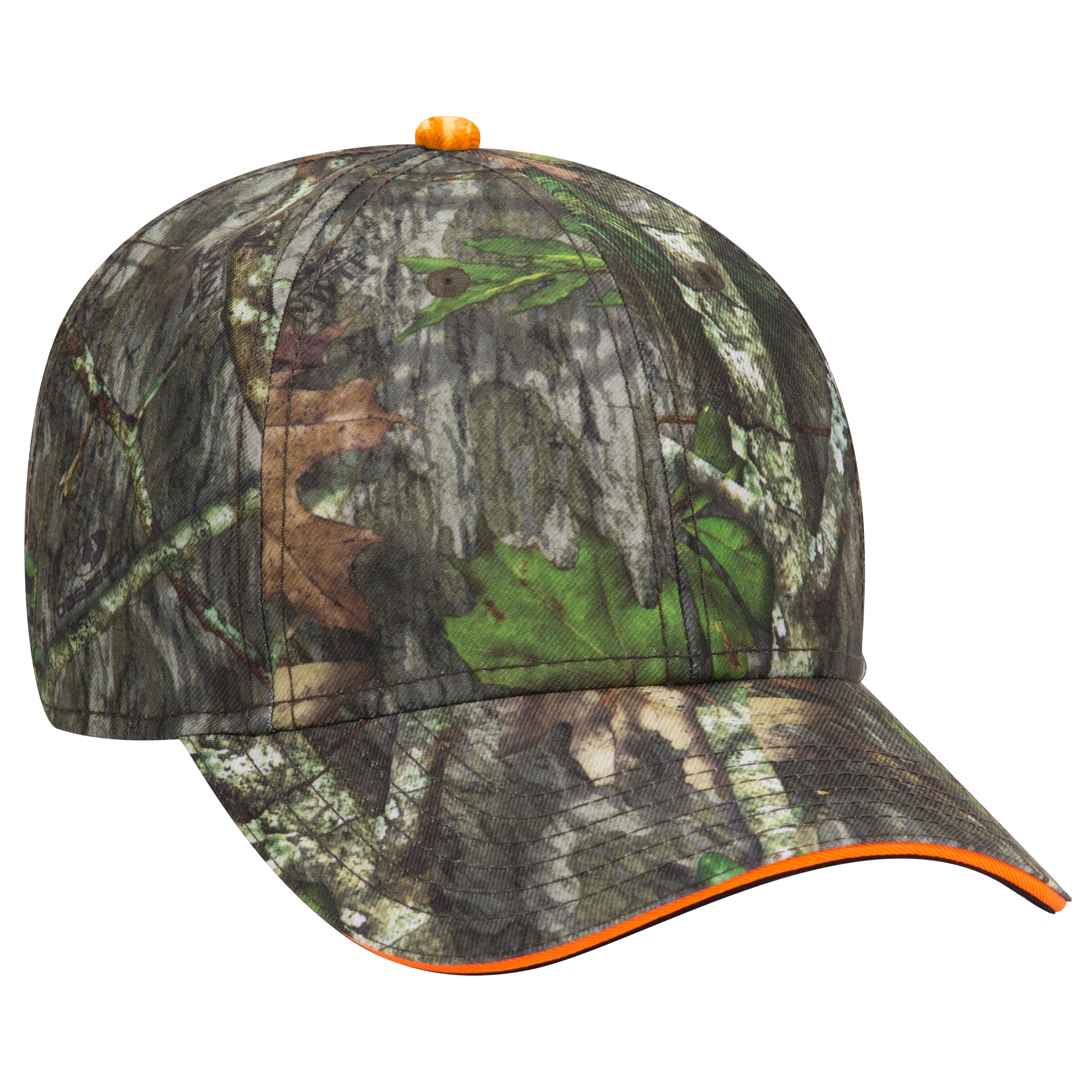171-1294 OTTO CAP Mossy Oak Camouflage Superior Polyester Twill Sandwich Visor 6 Panel Low Profile Baseball