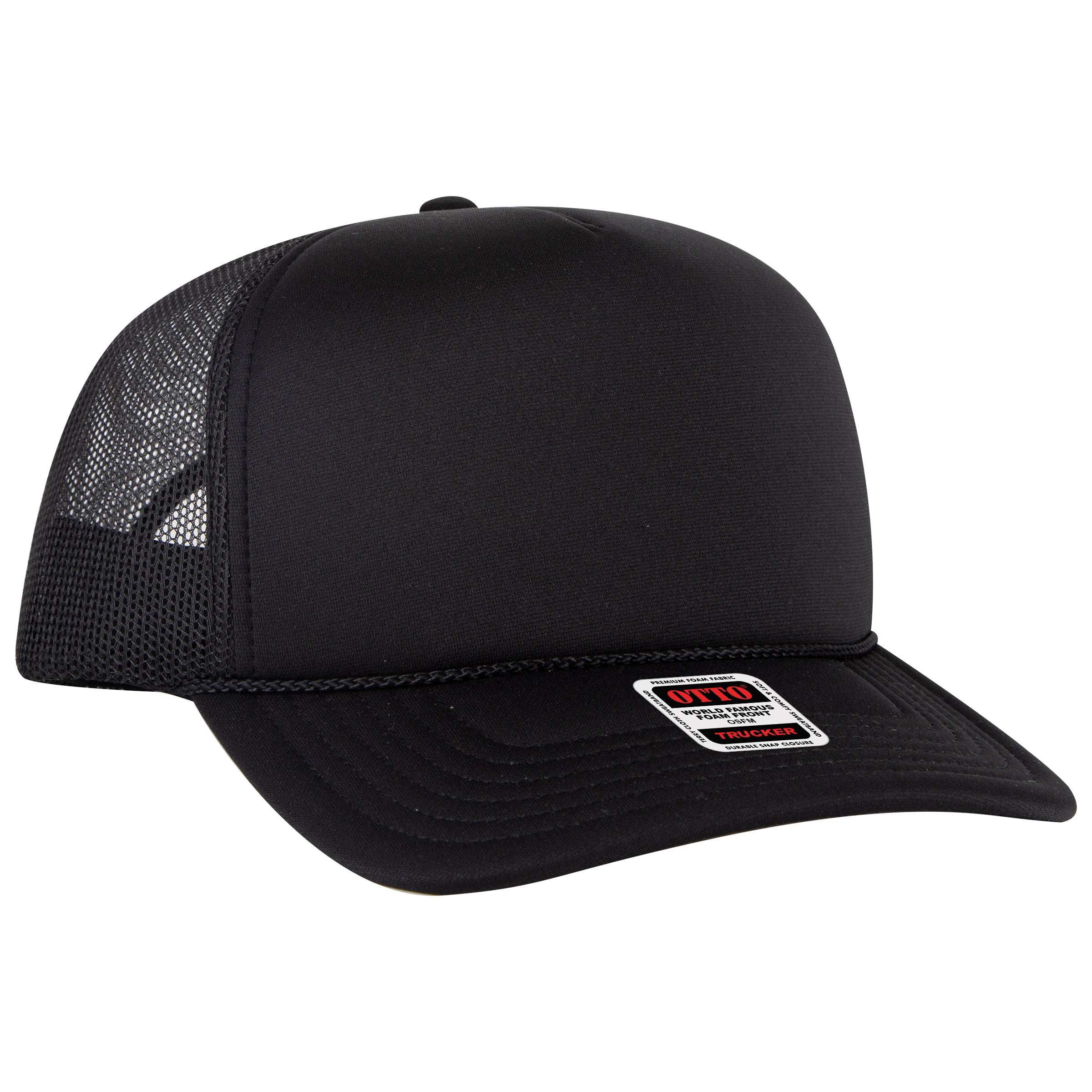 3932-1 OTTO CAP 5 Panel High Crown Polyester Foam Front Mesh Back Trucker Hat