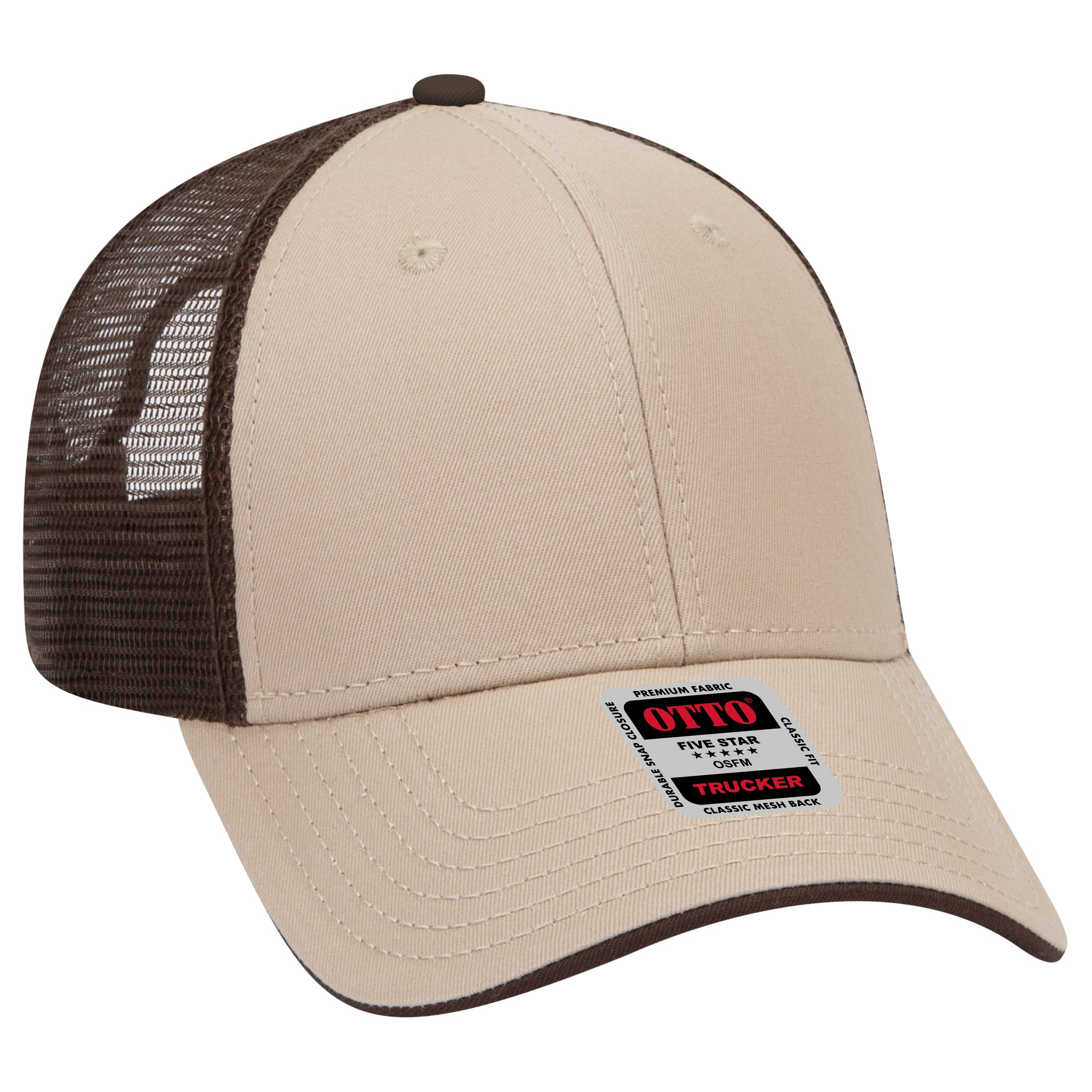 122-945 OTTO CAP 6 Panel Low Profile Mesh Back Trucker Hat