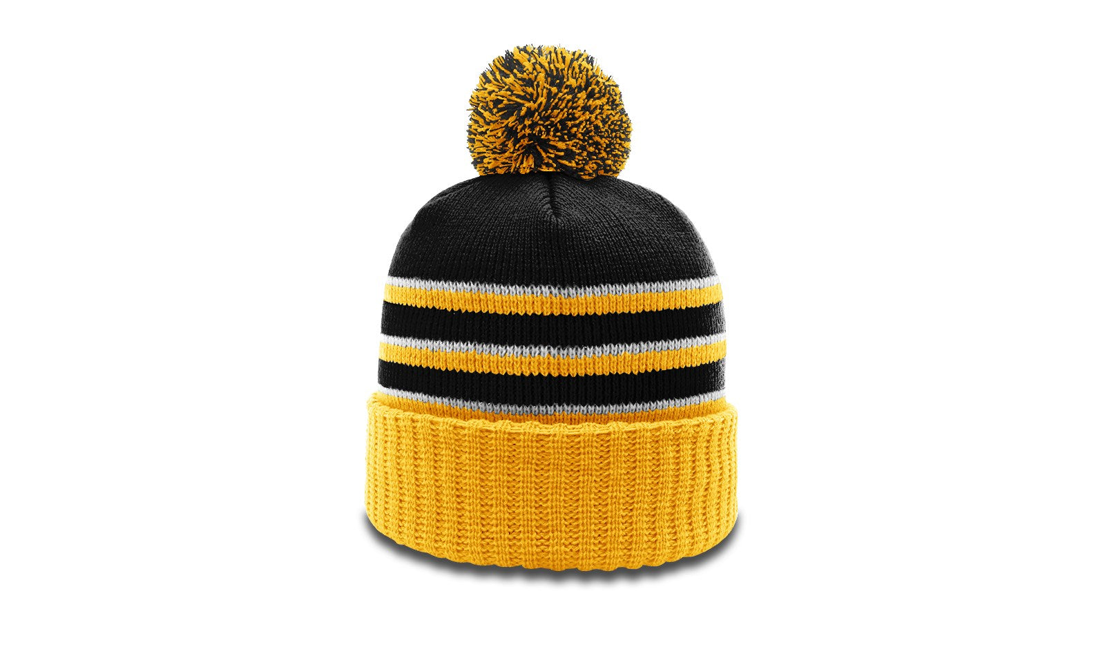 Richardson 134 Striped Beanie with Cuff &amp; Pom