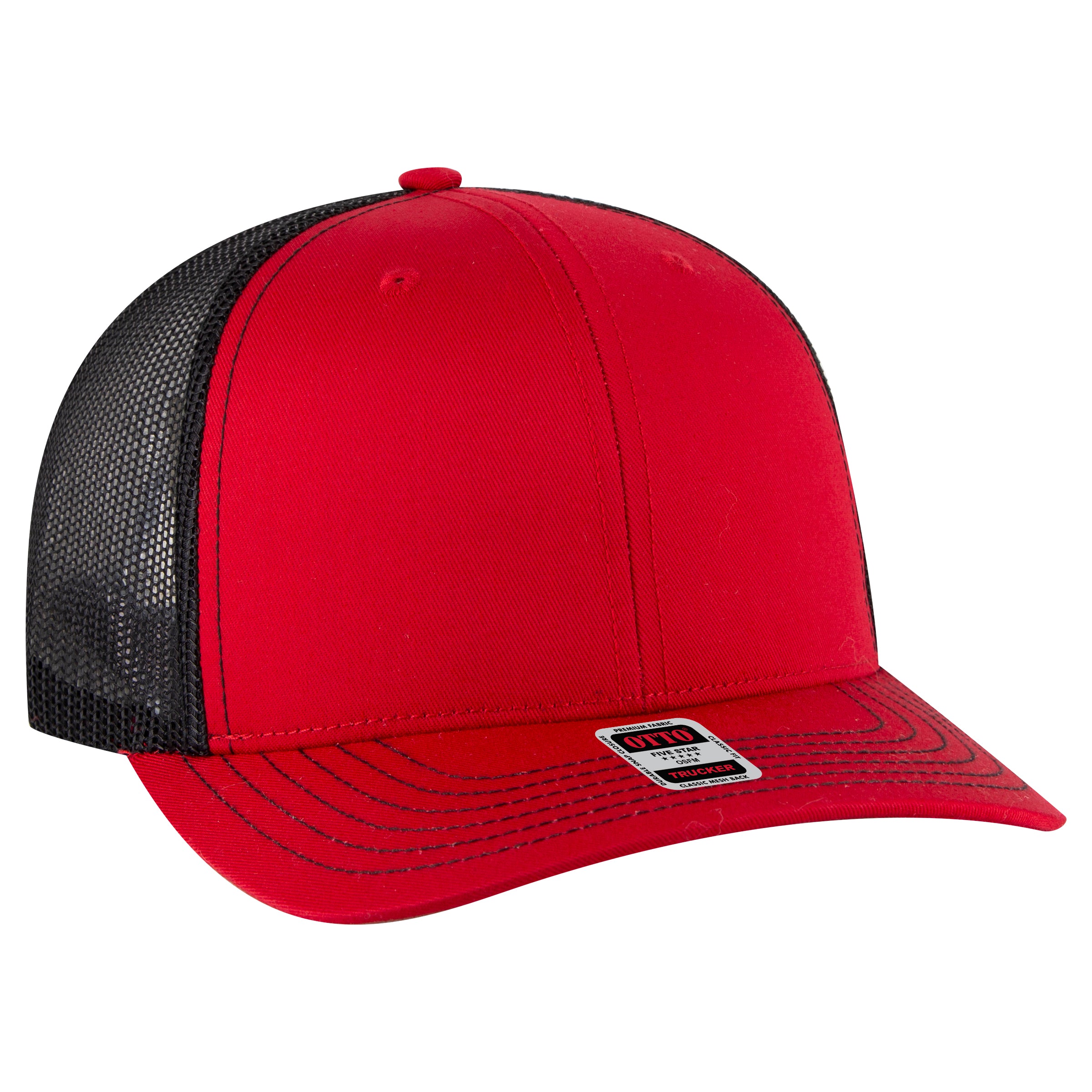 112-1 OTTO Cap 6 Panel Mid Profile Mesh Back Trucker Hat