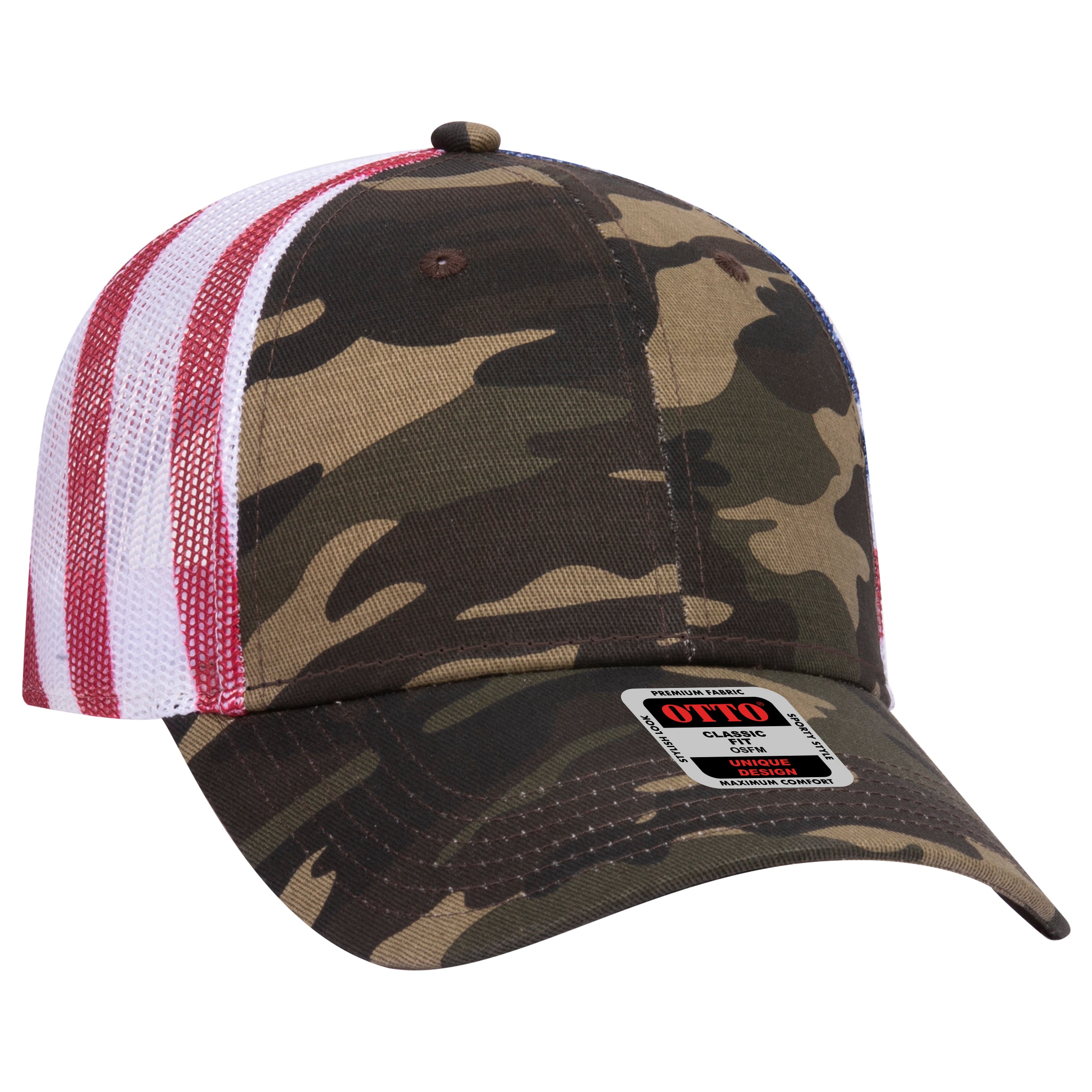 88-1280 OTTO CAP 6 Panel Low Profile Mesh Back Trucker Hat