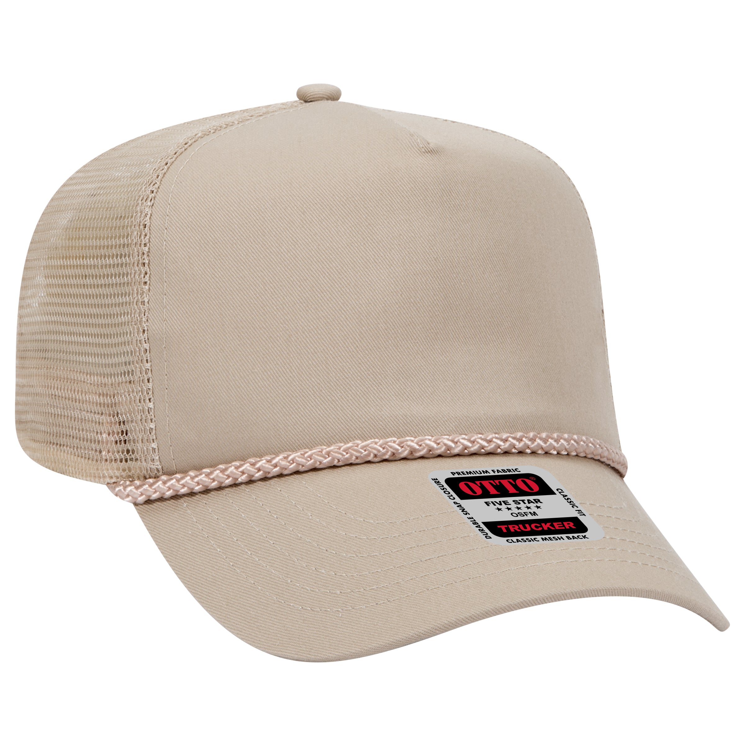 39-071 OTTO CAP 5 Panel Mid Profile Mesh Back Trucker Hat