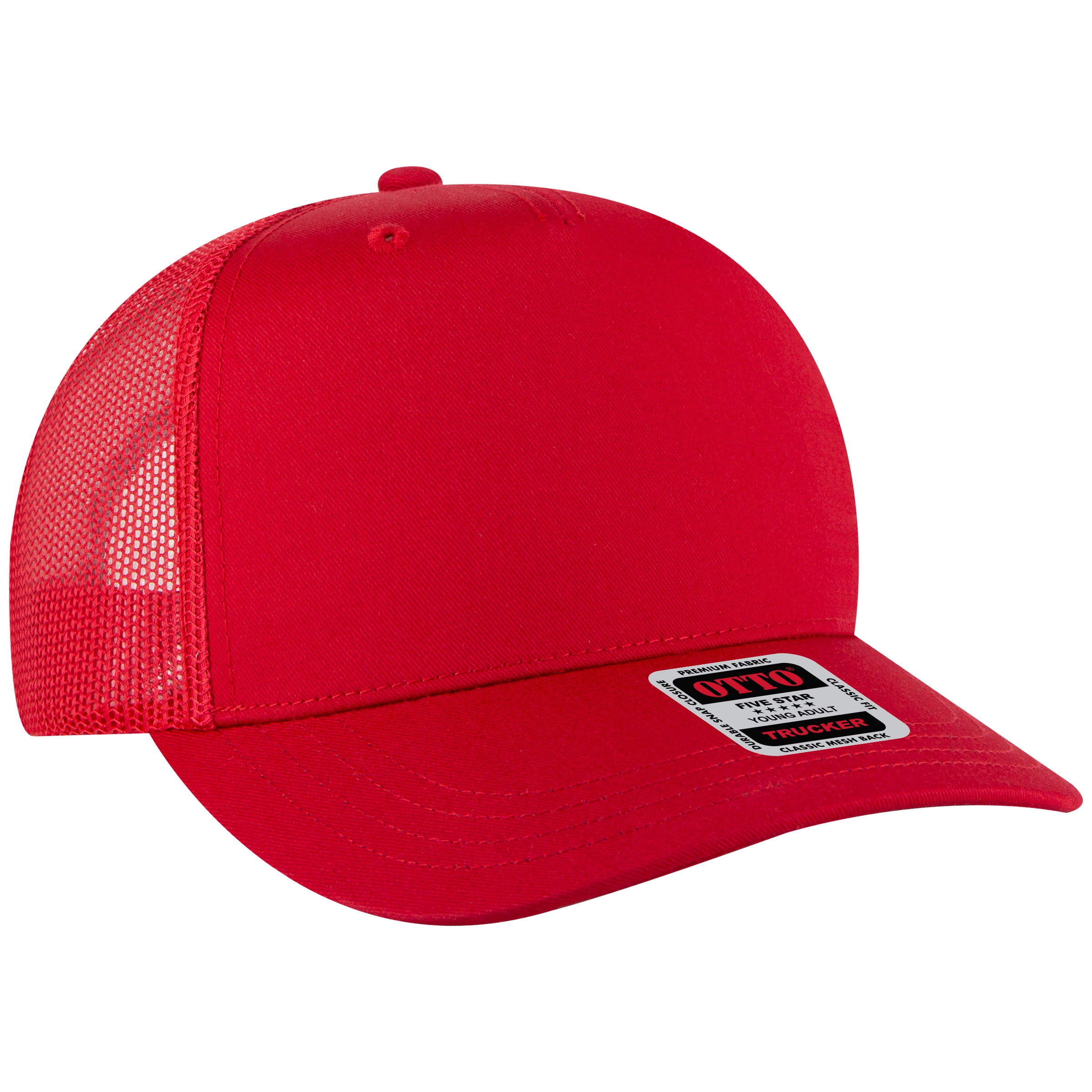 32-285 OTTO CAP 5 Panel Mid Profile Mesh Back Trucker Hat