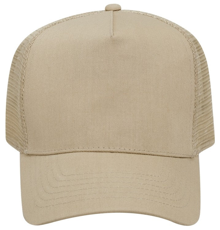 32-1104 OTTO CAP 5 Panel Mid Profile Mesh Back Trucker Hat