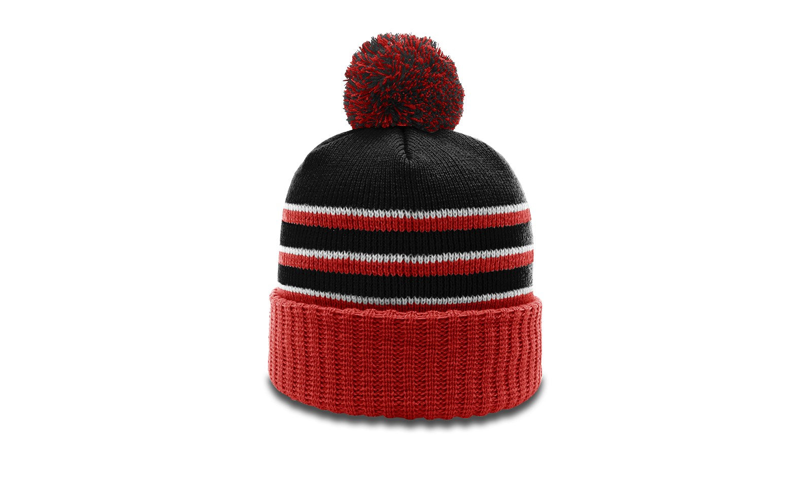 Richardson 134 Striped Beanie with Cuff &amp; Pom