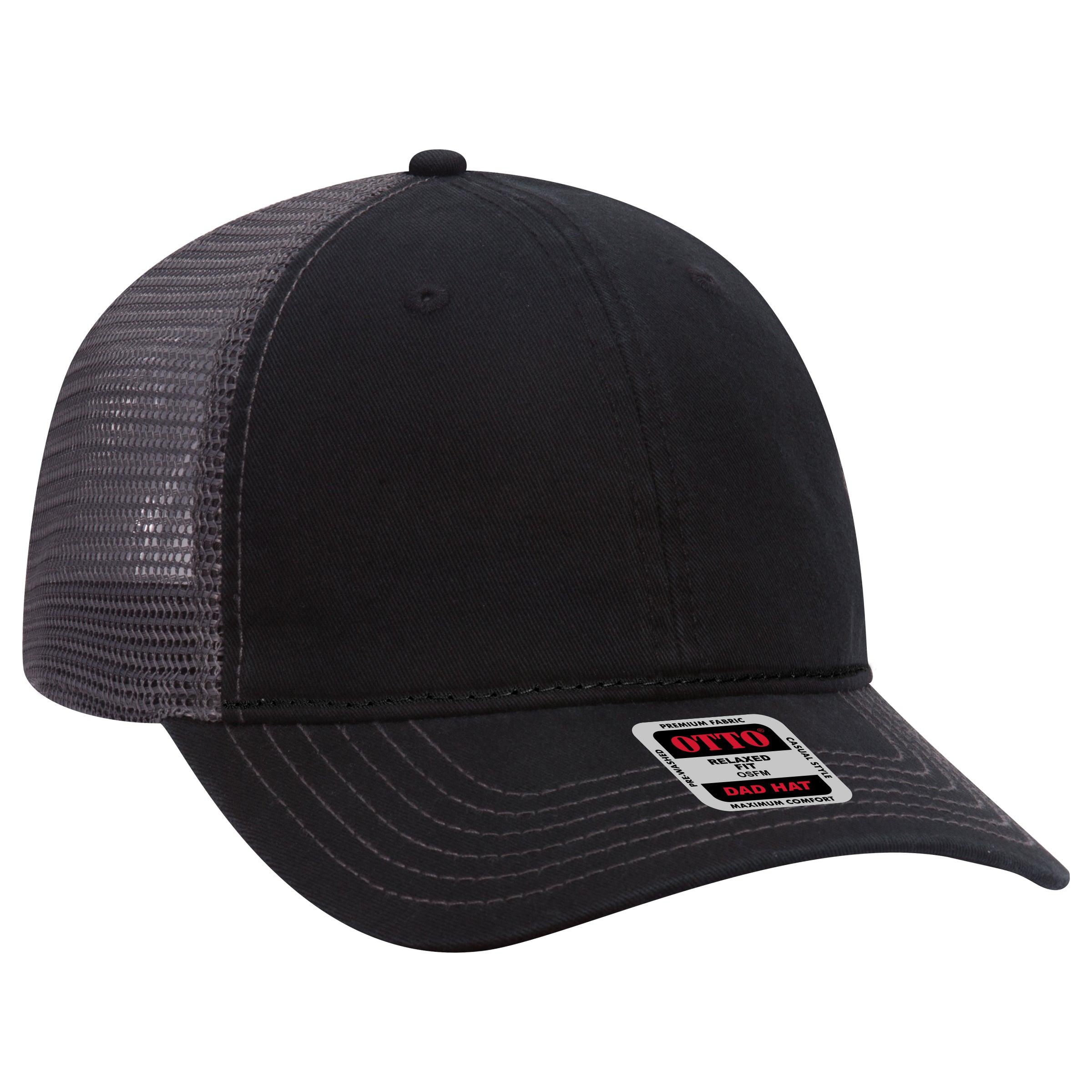 121-858 OTTO CAP 6 Panel Low Profile Mesh Back Trucker Dad Hat