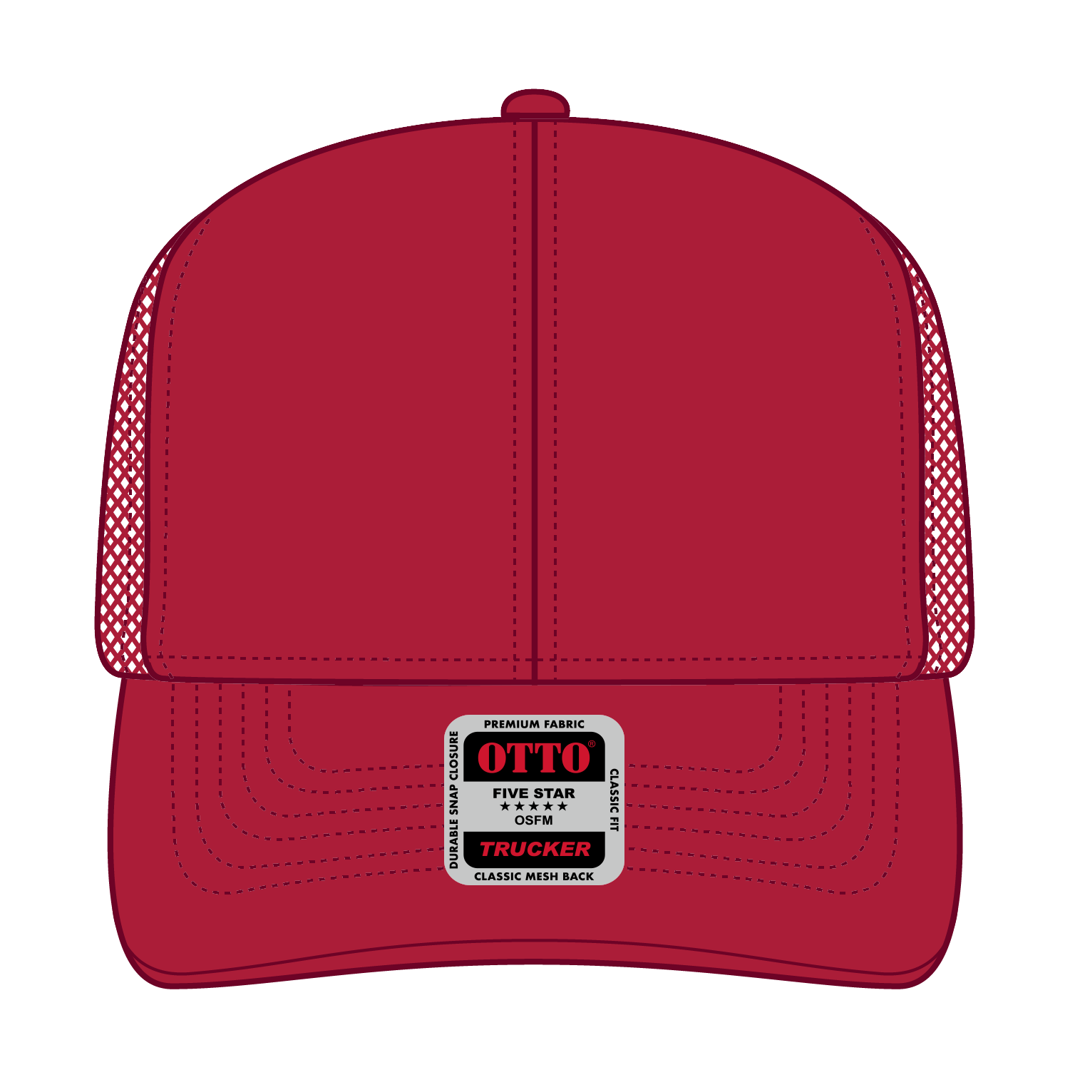 30-287 OTTO CAP 6 Panel Mid Profile Mesh Back Trucker Hat