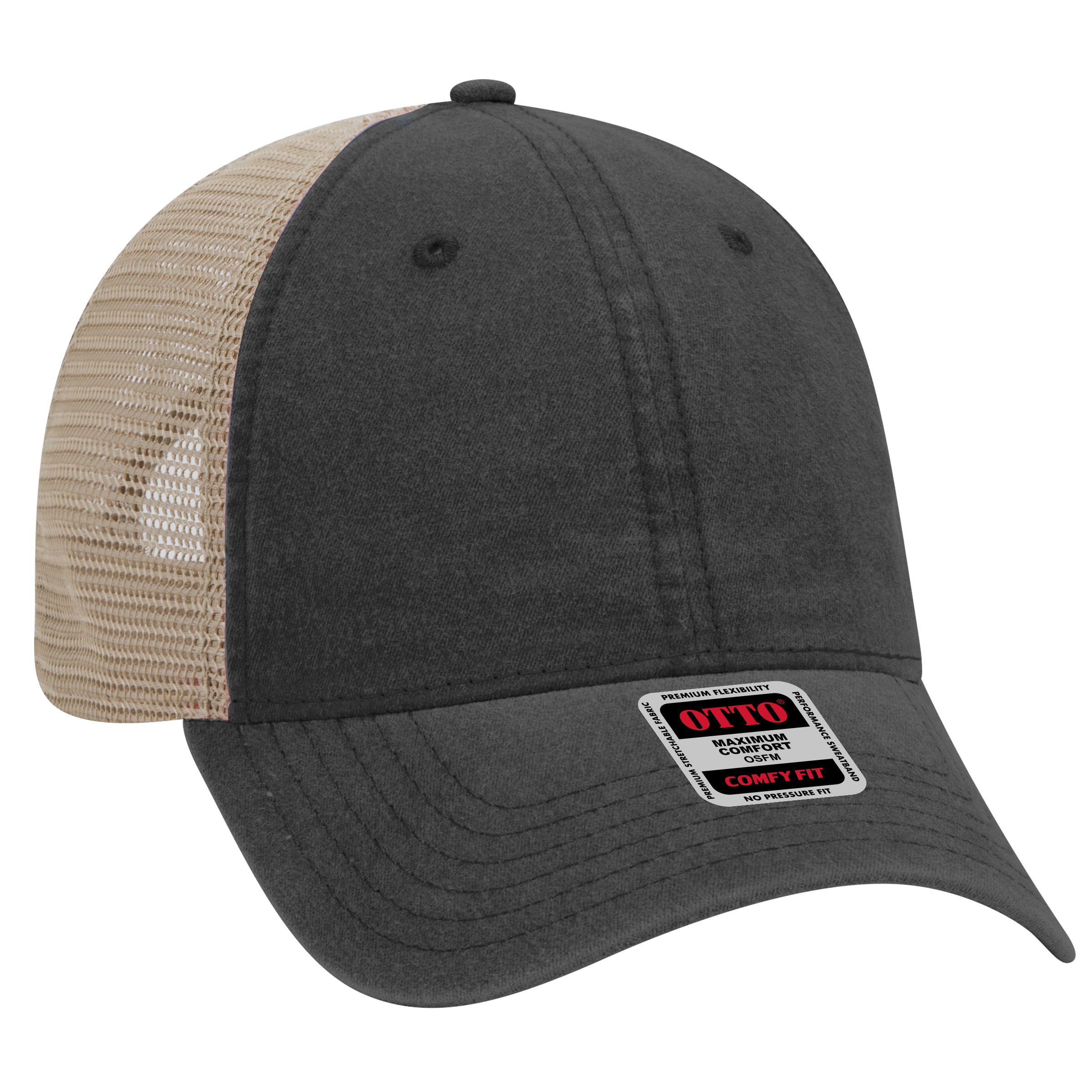 121-1202 OTTO CAP "OTTO COMFY FIT" 6 Panel Low Profile Mesh Back Trucker Hat