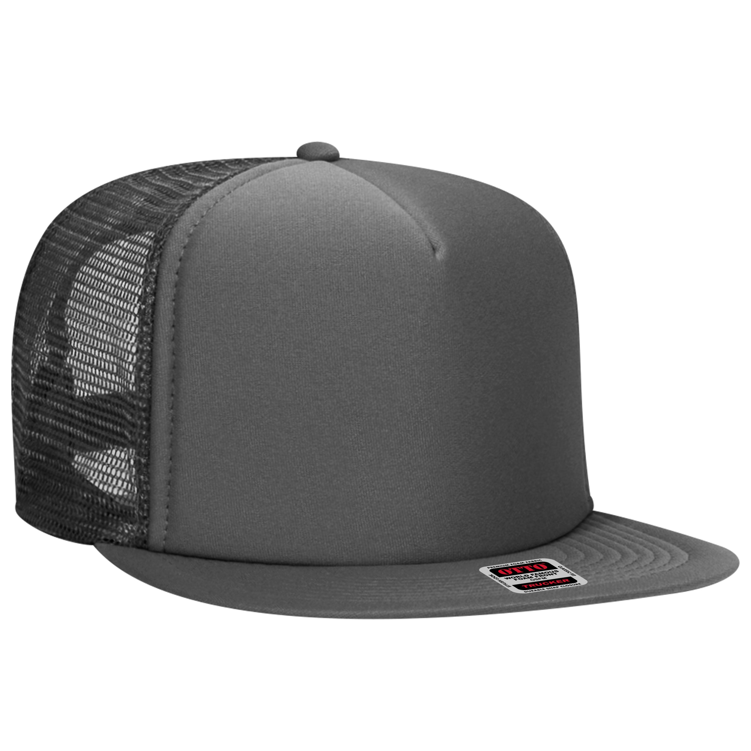 132-1037 OTTO CAP "OTTO SNAP" 5 Panel High Crown Mesh Back Trucker Snapback Hat