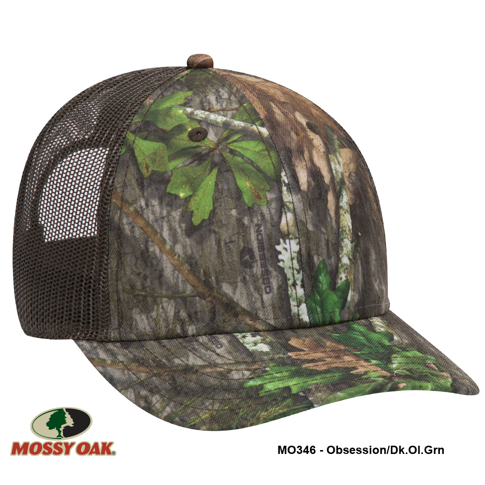 171-1293 OTTO CAP Mossy Oak Camouflage Superior Polyester Twill 6 Panel Low Profile Mesh Back Baseball Cap