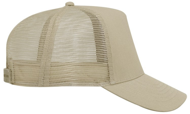 32-1104 OTTO CAP 5 Panel Mid Profile Mesh Back Trucker Hat