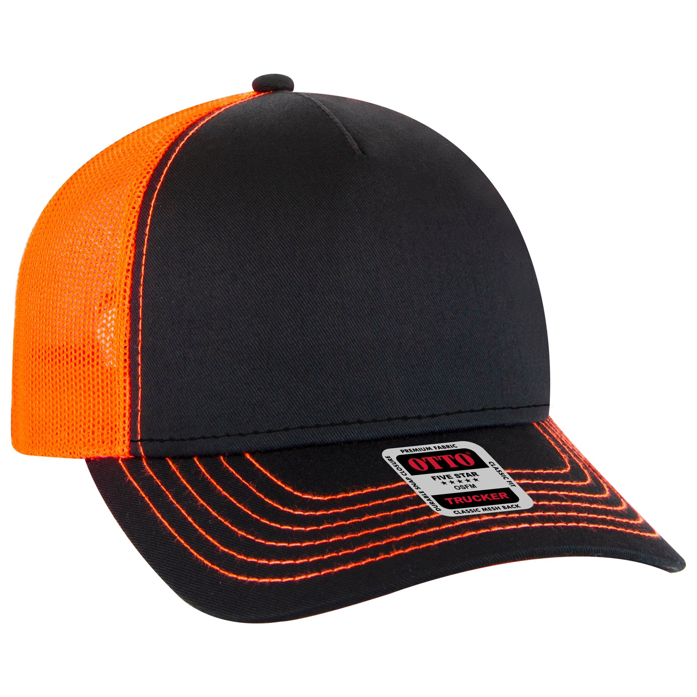 102-664 OTTO CAP 5 Panel Low Profile Mesh Back Trucker Hat