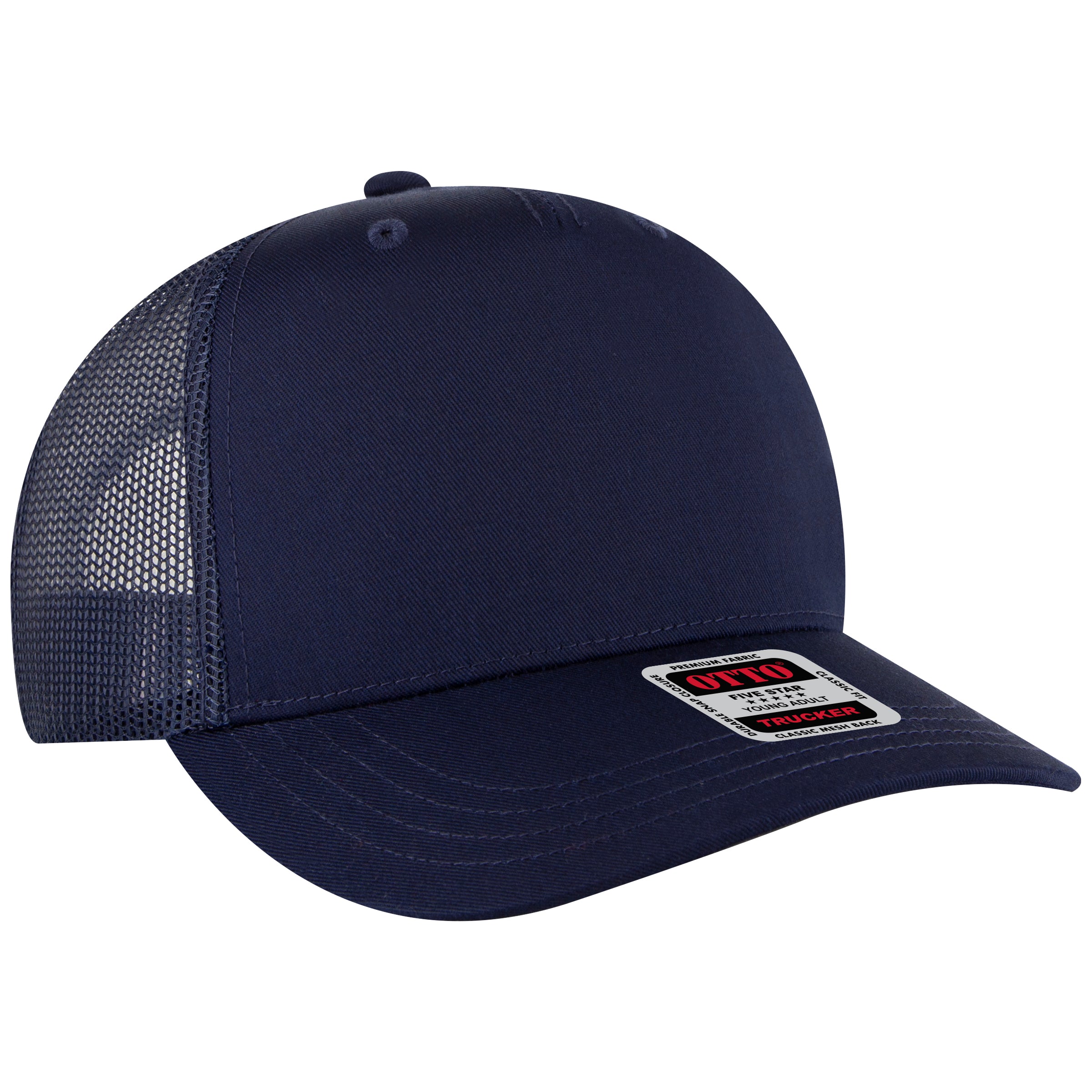 32-285 OTTO CAP 5 Panel Mid Profile Mesh Back Trucker Hat