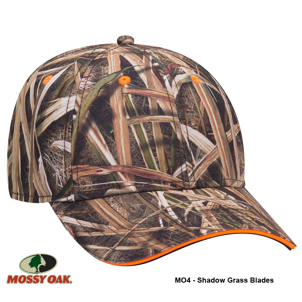 171-1294 OTTO CAP Mossy Oak Camouflage Superior Polyester Twill Sandwich Visor 6 Panel Low Profile Baseball