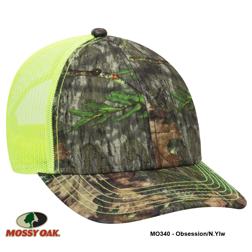 171-1293 OTTO CAP Mossy Oak Camouflage Superior Polyester Twill 6 Panel Low Profile Mesh Back Baseball Cap