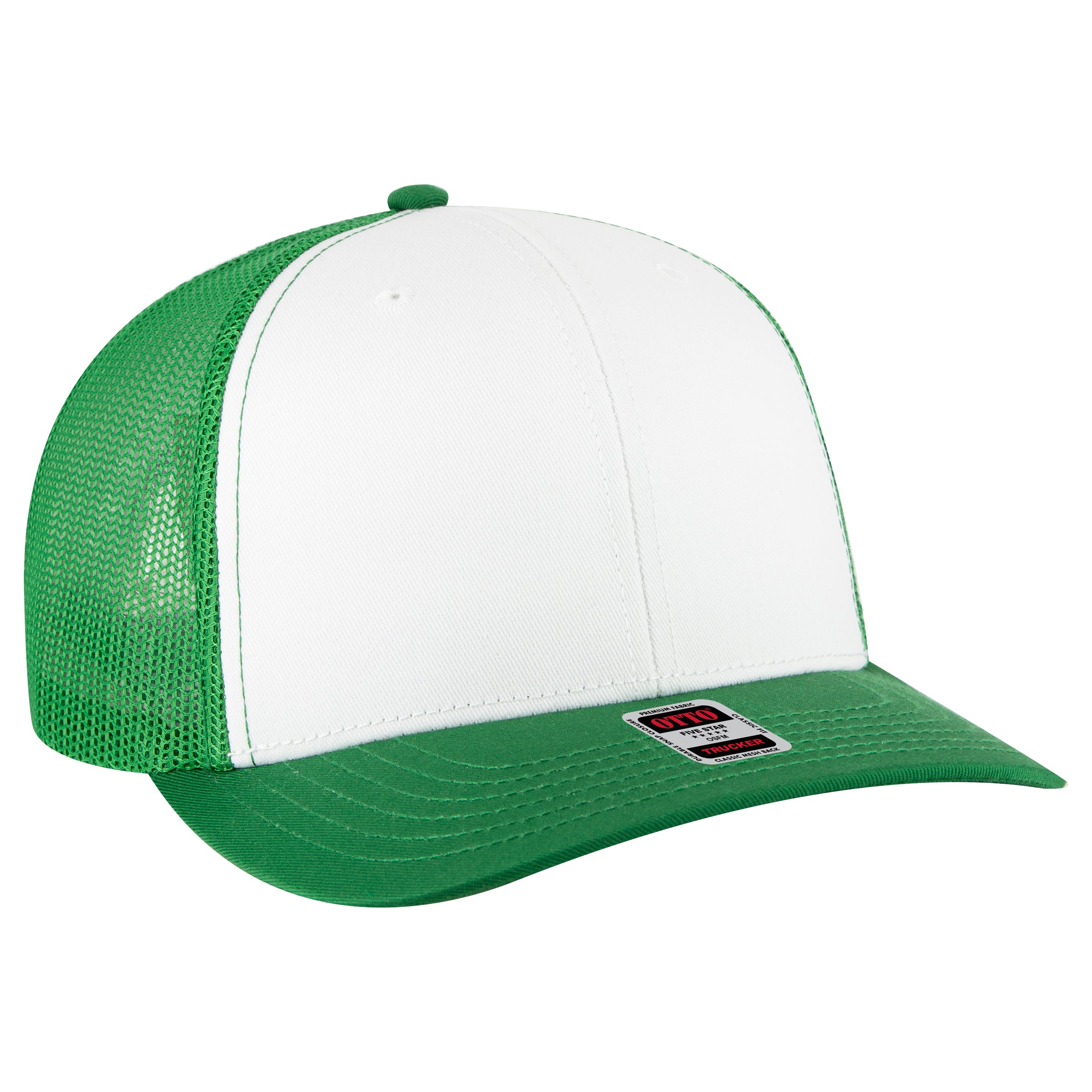 112-1 OTTO Cap 6 Panel Mid Profile Mesh Back Trucker Hat