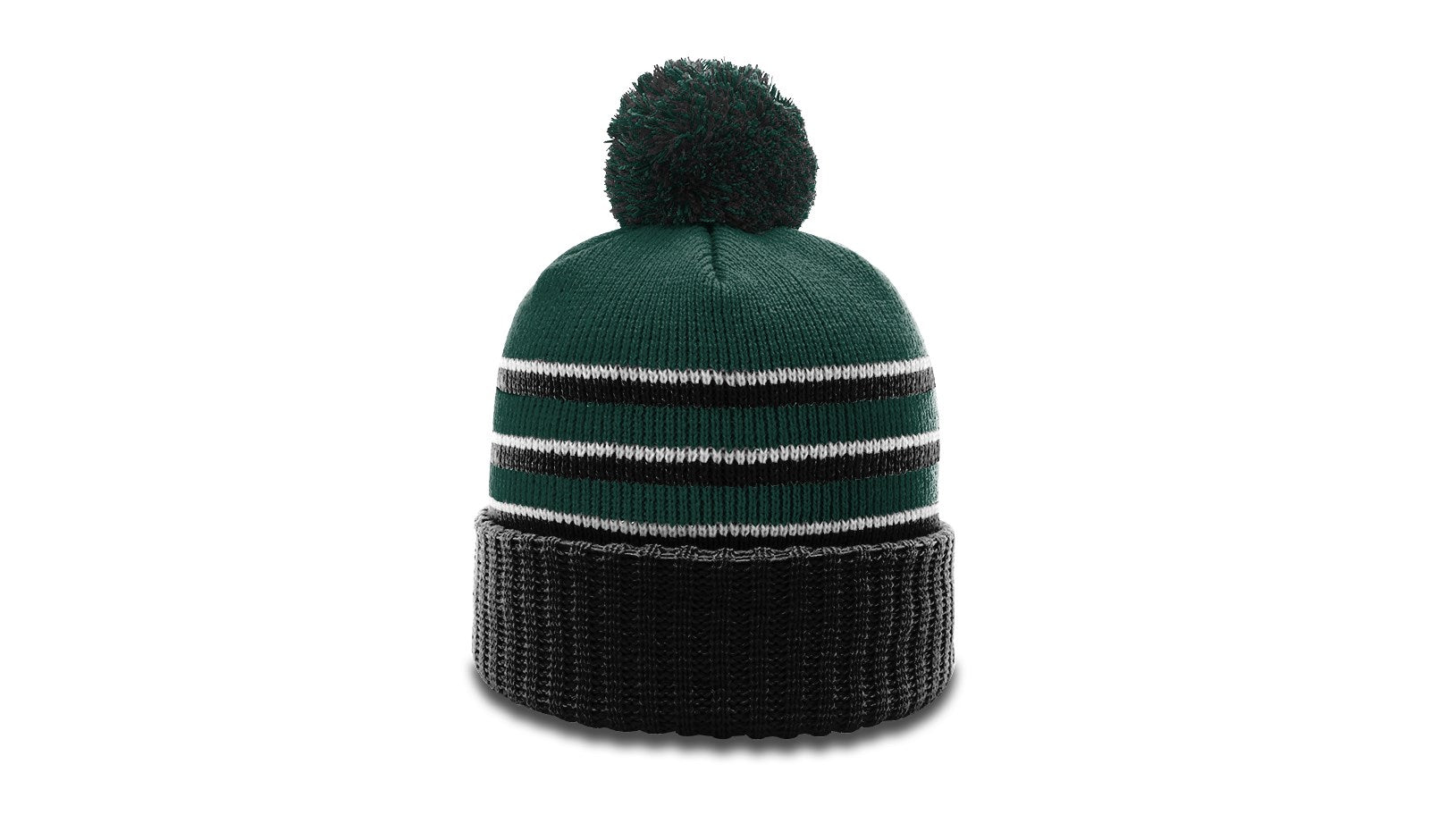 Richardson 134 Striped Beanie with Cuff &amp; Pom