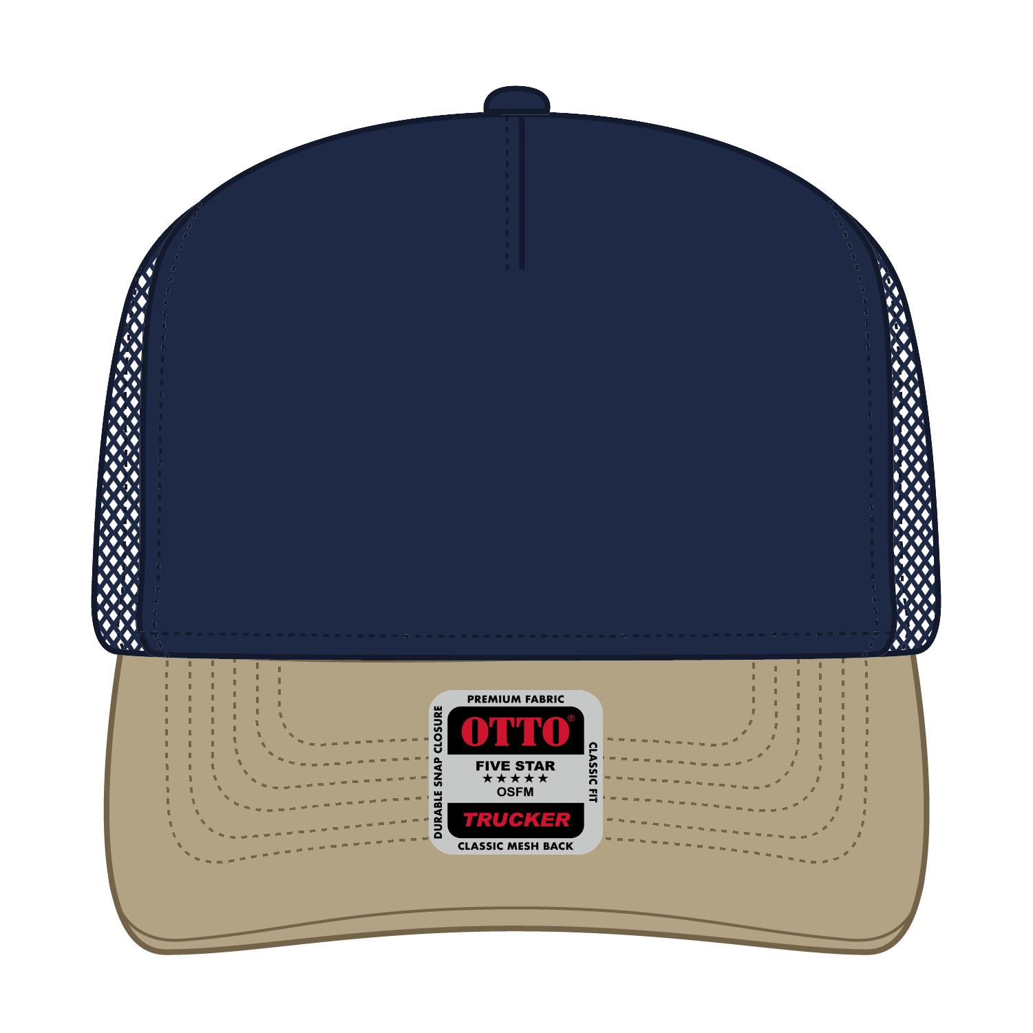 32-285 OTTO CAP 5 Panel Mid Profile Mesh Back Trucker Hat