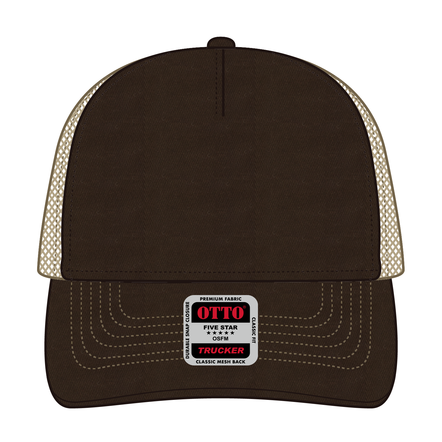 102-664 OTTO CAP 5 Panel Low Profile Mesh Back Trucker Hat