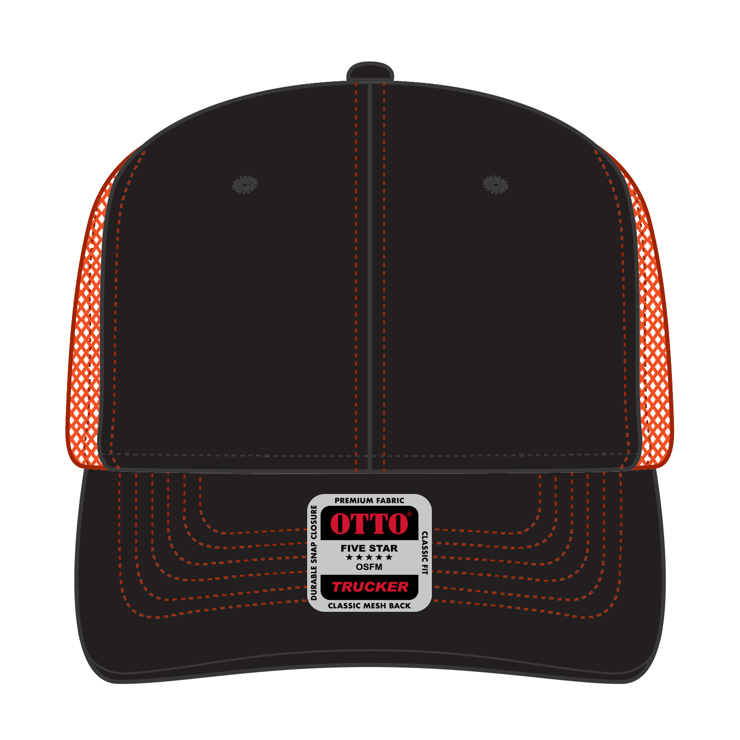 112-1 OTTO Cap 6 Panel Mid Profile Mesh Back Trucker Hat