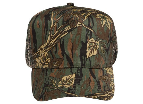 47-049 OTTO CAP Camouflage 5 Panel Mid Crown Mesh Back Trucker Hat