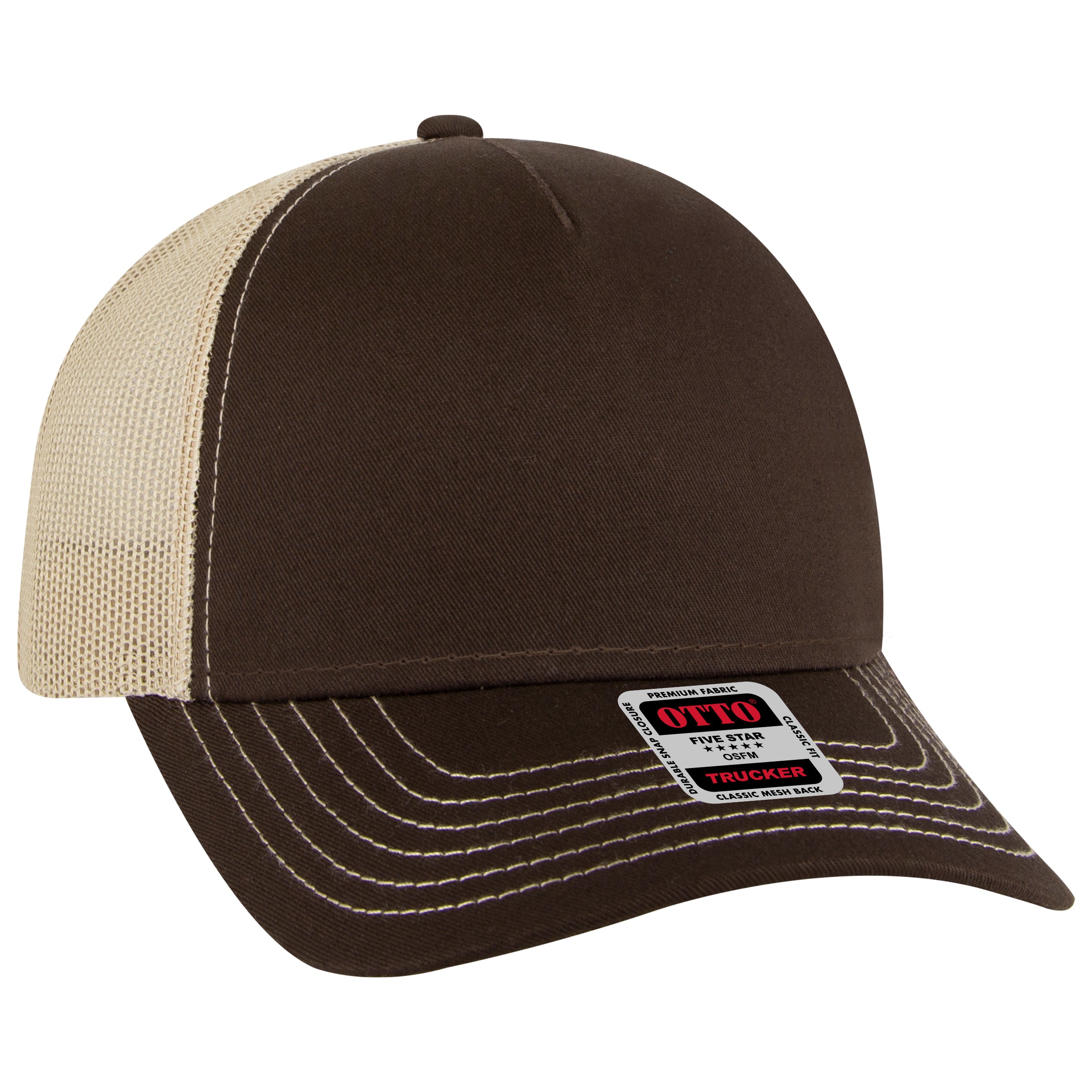 102-664 OTTO CAP 5 Panel Low Profile Mesh Back Trucker Hat