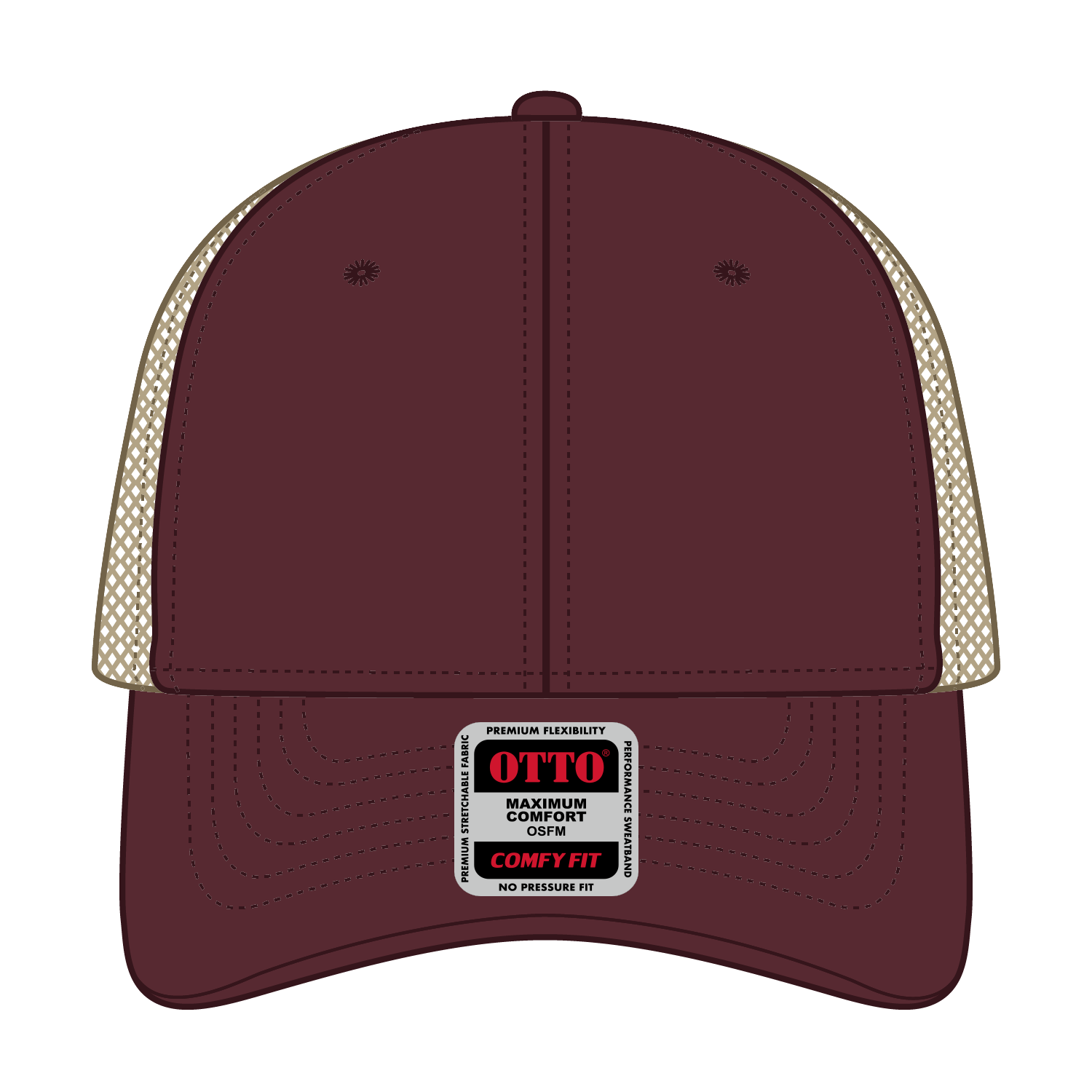 121-1297 OTTO CAP 6 Panel Low Profile Soft Polyester Mesh Back Baseball Cap