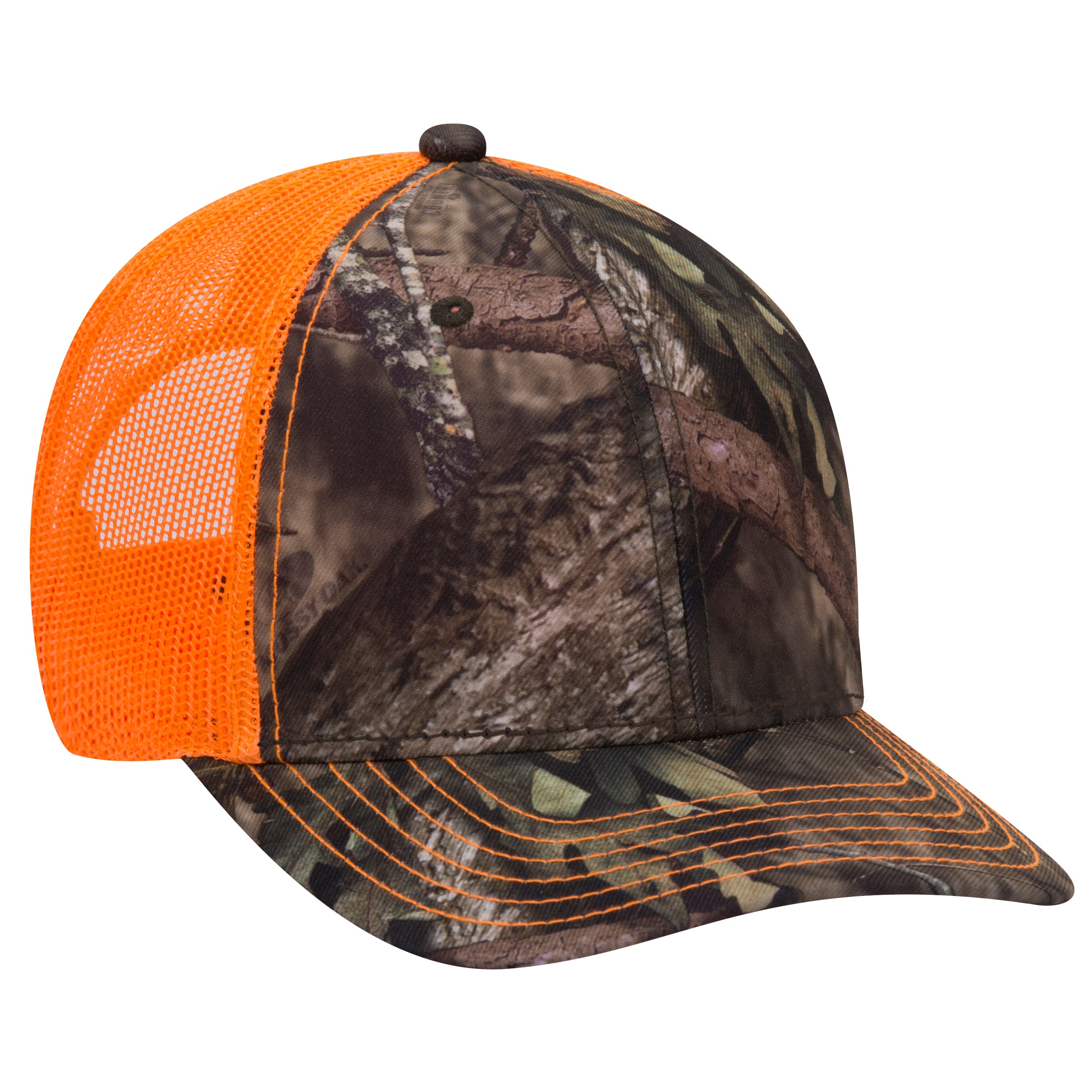 171-1293 OTTO CAP Mossy Oak Camouflage Superior Polyester Twill 6 Panel Low Profile Mesh Back Baseball Cap