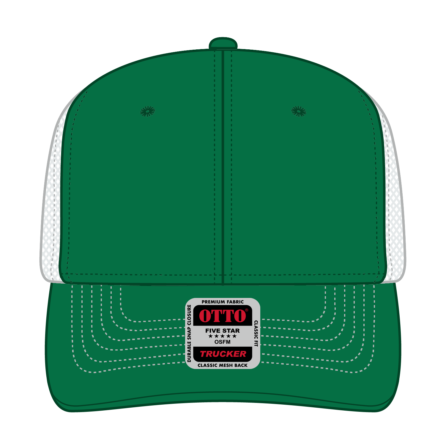 112-1 OTTO Cap 6 Panel Mid Profile Mesh Back Trucker Hat