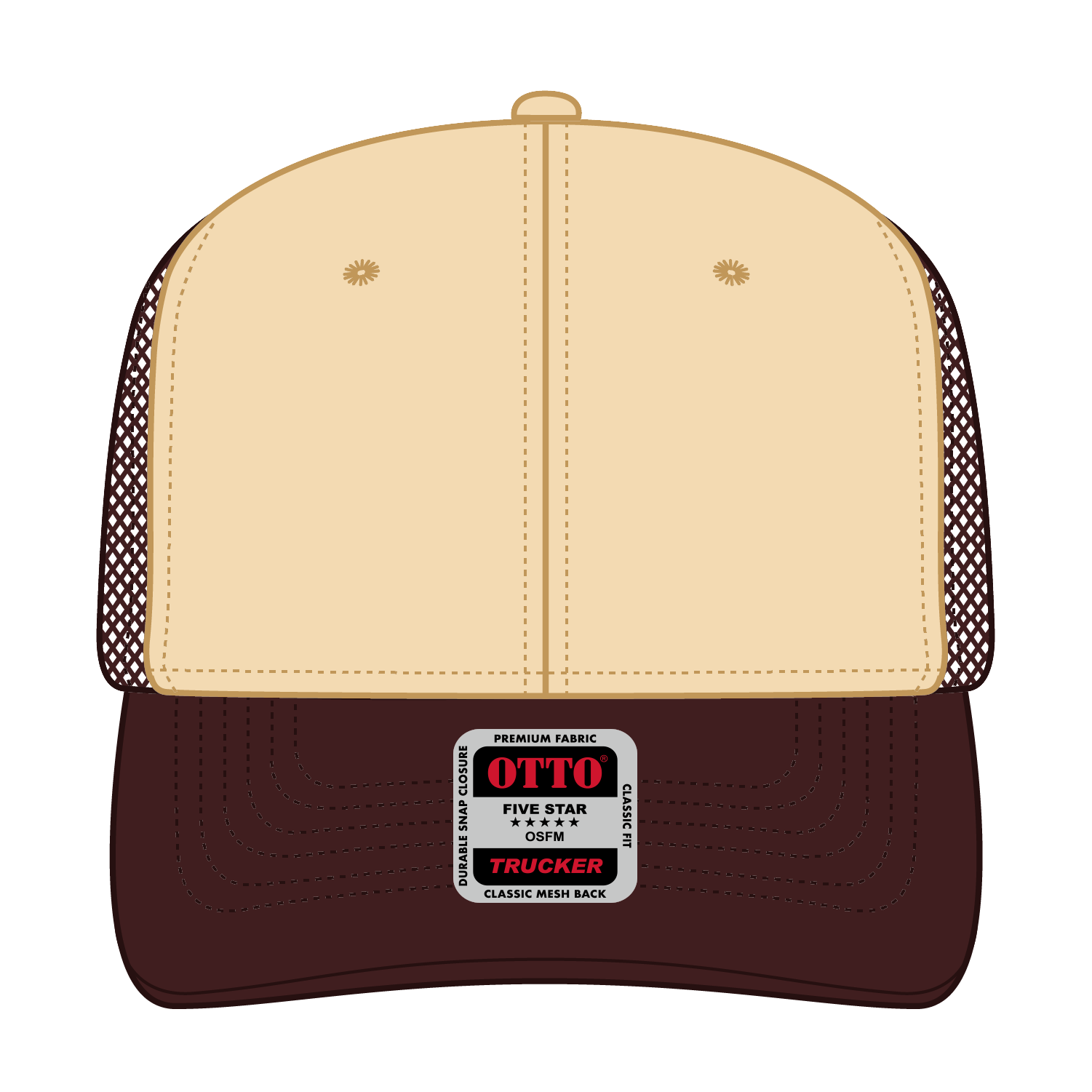 112-1 OTTO Cap 6 Panel Mid Profile Mesh Back Trucker Hat