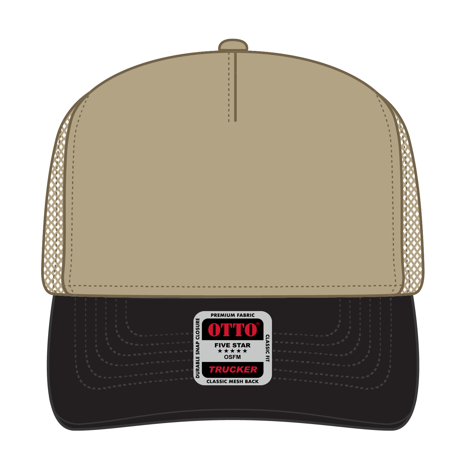 32-285 OTTO CAP 5 Panel Mid Profile Mesh Back Trucker Hat