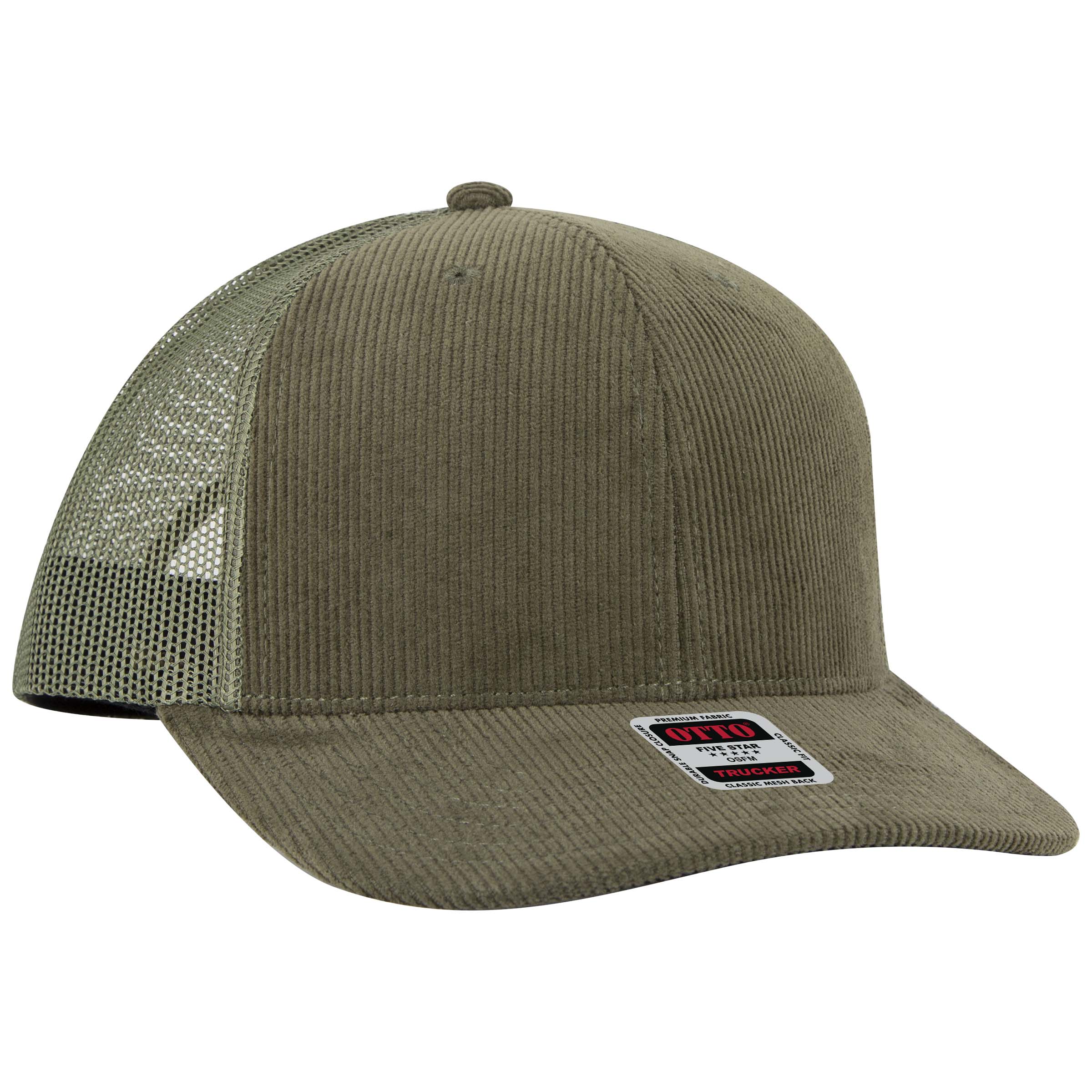 112-1 OTTO Cap 6 Panel Mid Profile Mesh Back Trucker Hat