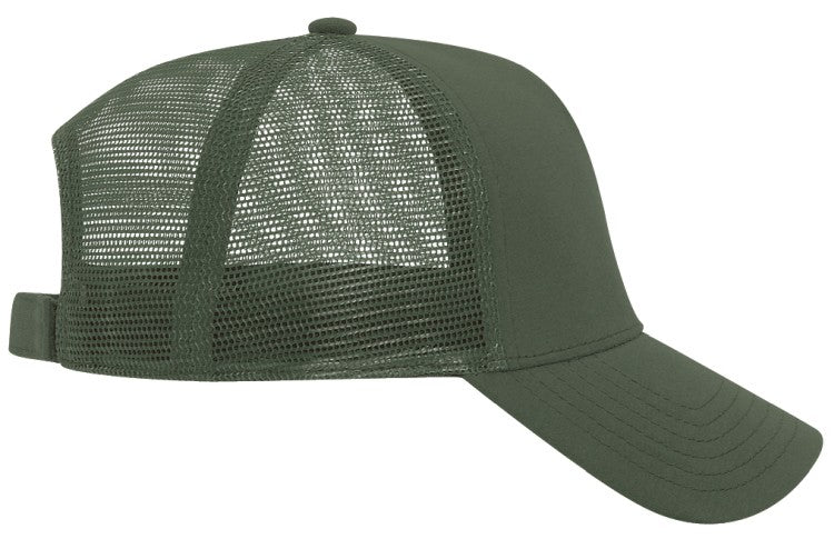 32-934 OTTO CAP 5 Panel Mid Profile Mesh Back Trucker Hat