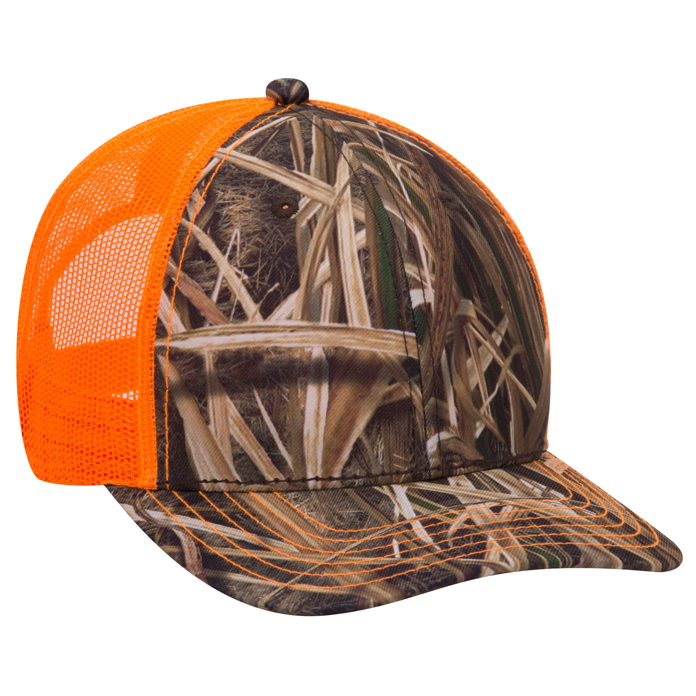 171-1293 OTTO CAP Mossy Oak Camouflage Superior Polyester Twill 6 Panel Low Profile Mesh Back Baseball Cap