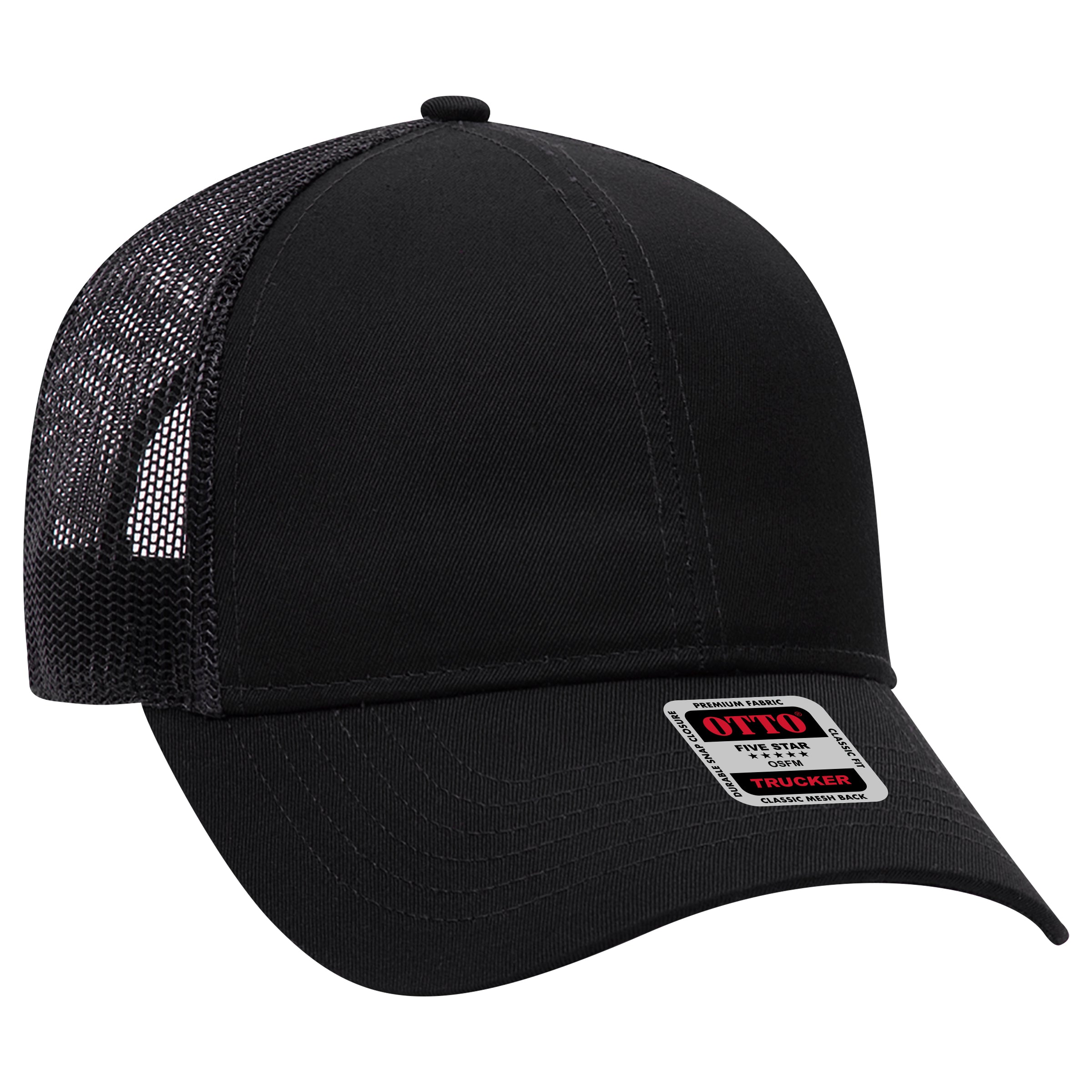 30-287 OTTO CAP 6 Panel Mid Profile Mesh Back Trucker Hat
