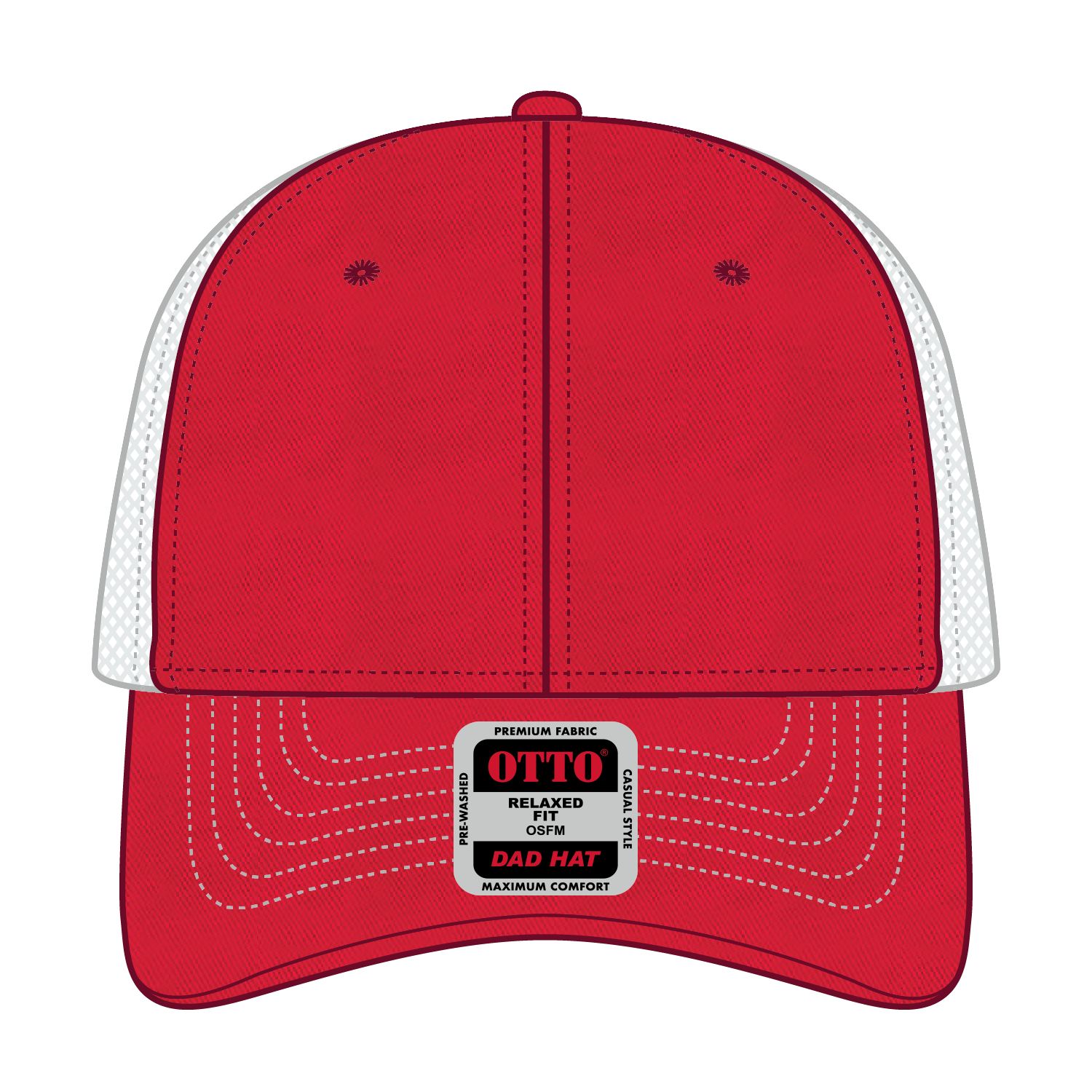 121-858 OTTO CAP 6 Panel Low Profile Mesh Back Trucker Dad Hat