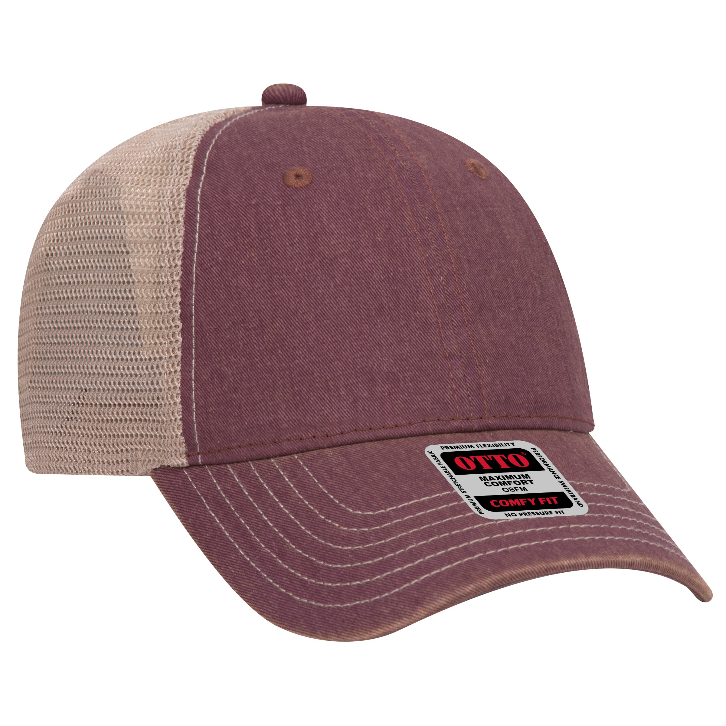 121-1297 OTTO CAP 6 Panel Low Profile Soft Polyester Mesh Back Baseball Cap