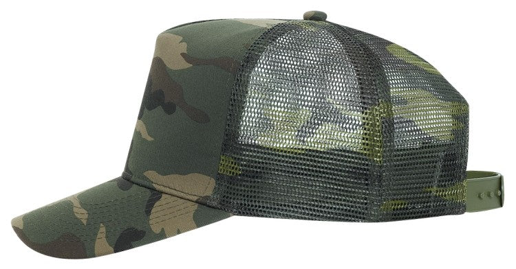 47-049 OTTO CAP Camouflage 5 Panel Mid Crown Mesh Back Trucker Hat