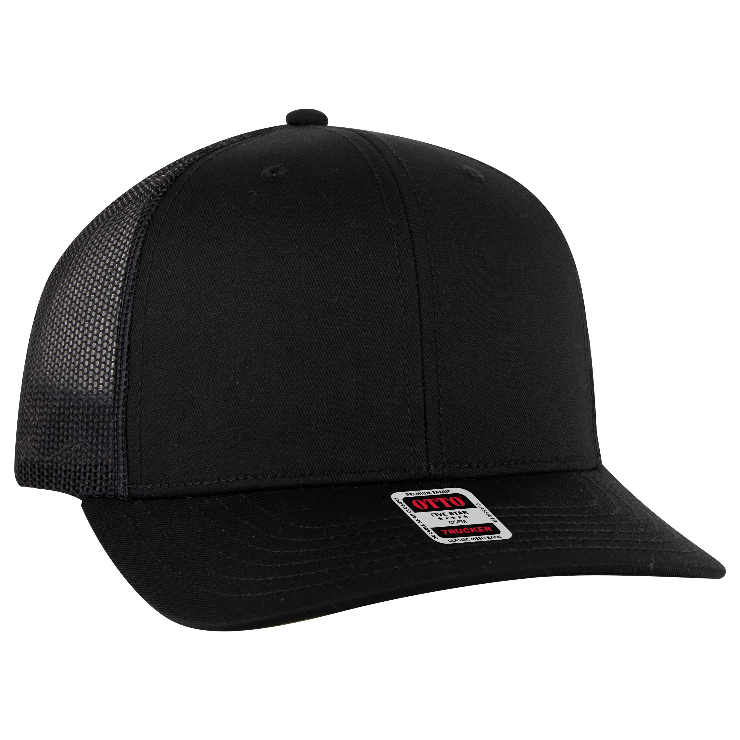 112-1 OTTO Cap 6 Panel Mid Profile Mesh Back Trucker Hat