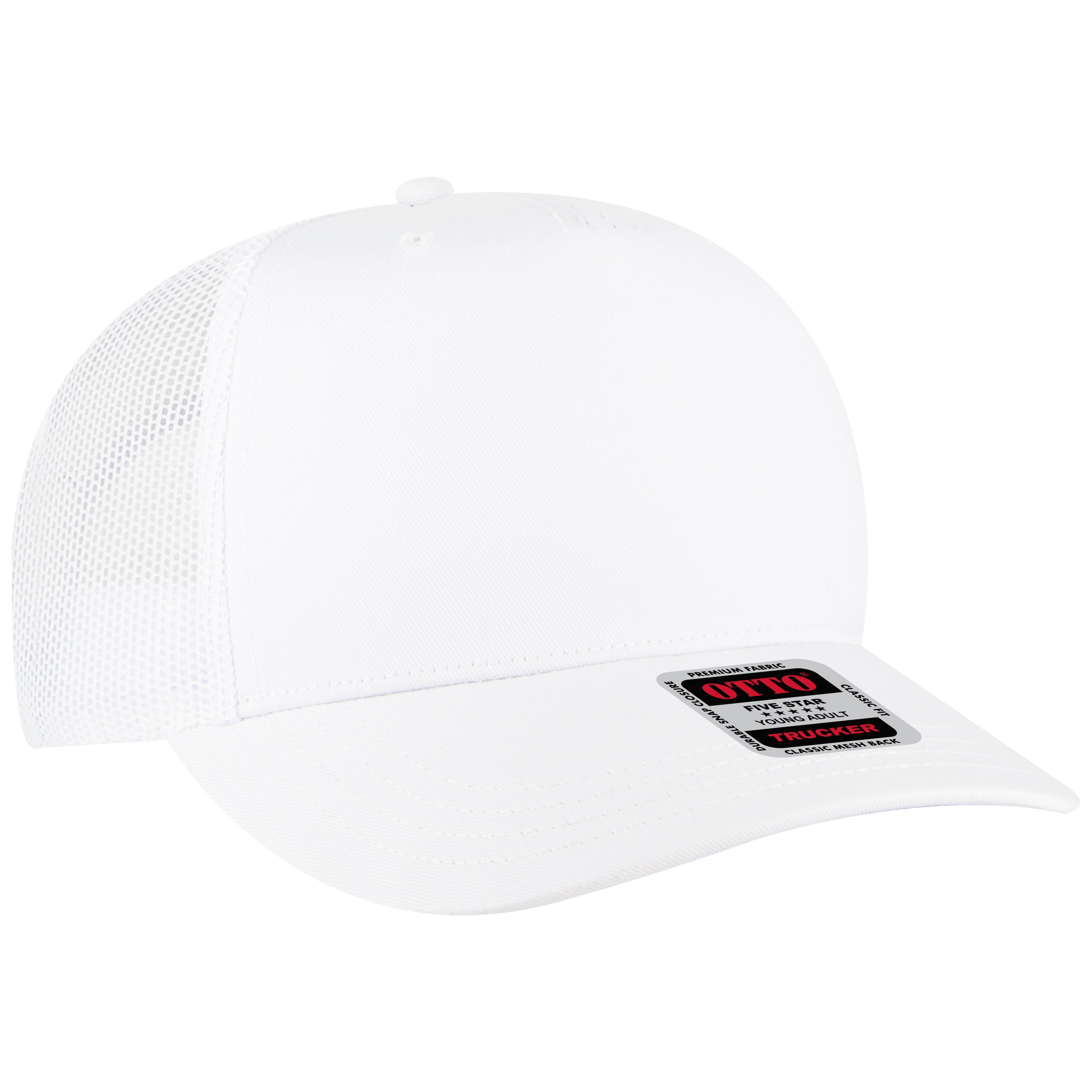 32-285 OTTO CAP 5 Panel Mid Profile Mesh Back Trucker Hat