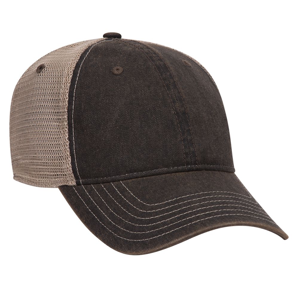 121-1297 OTTO CAP 6 Panel Low Profile Soft Polyester Mesh Back Baseball Cap