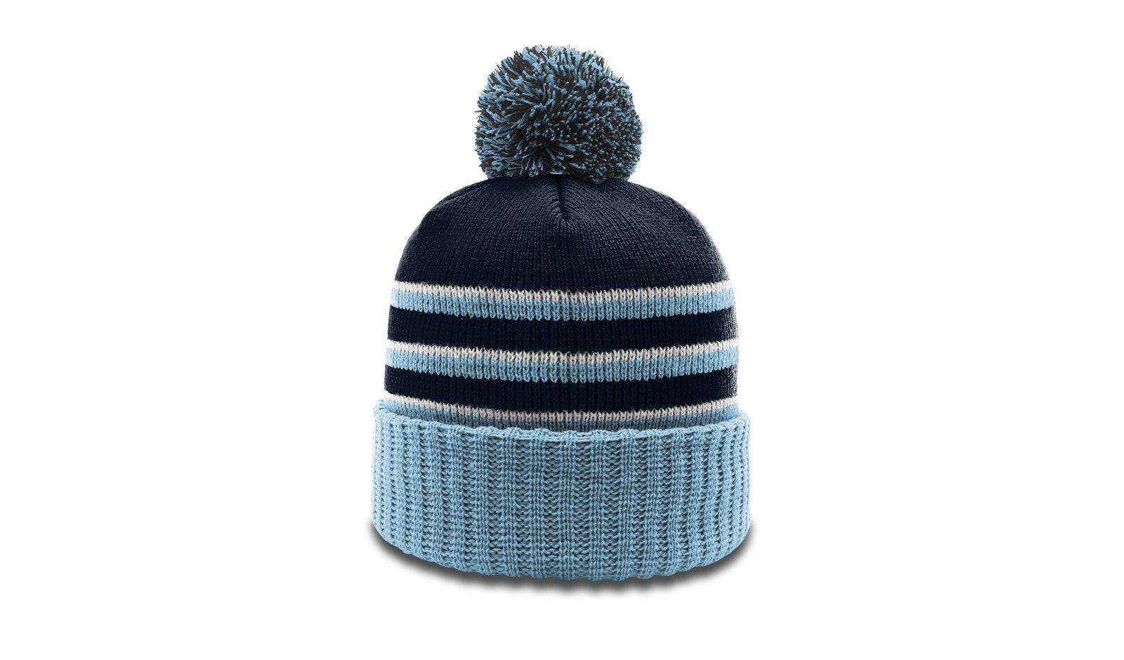 Richardson 134 Striped Beanie with Cuff &amp; Pom