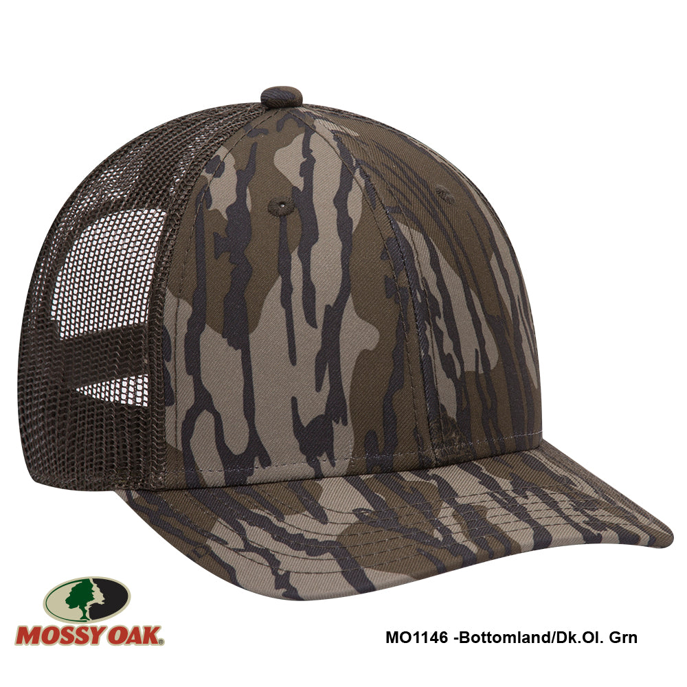 171-1293 OTTO CAP Mossy Oak Camouflage Superior Polyester Twill 6 Panel Low Profile Mesh Back Baseball Cap