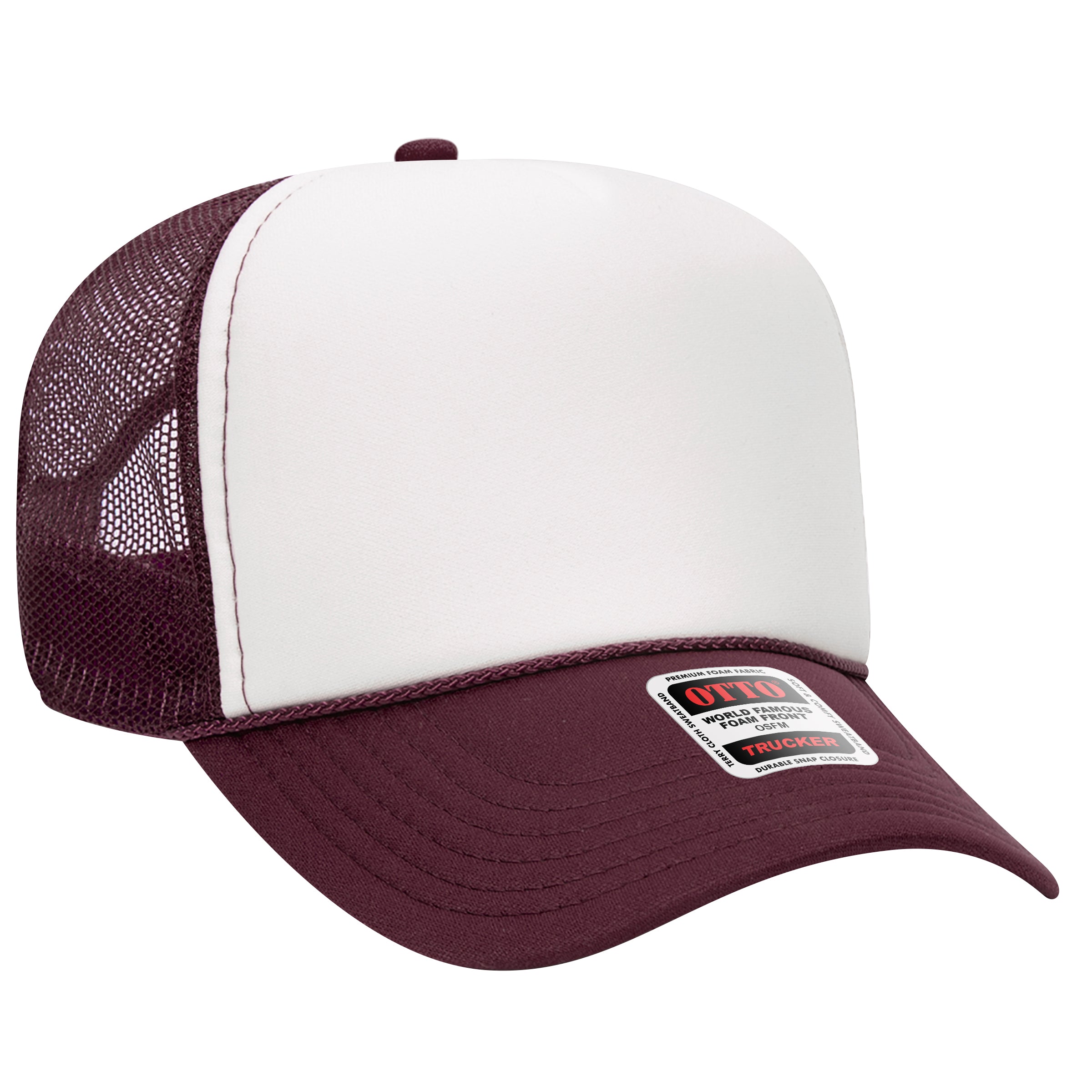 32-467 OTTO CAP 5 Panel Mid Profile Mesh Back Trucker Hat