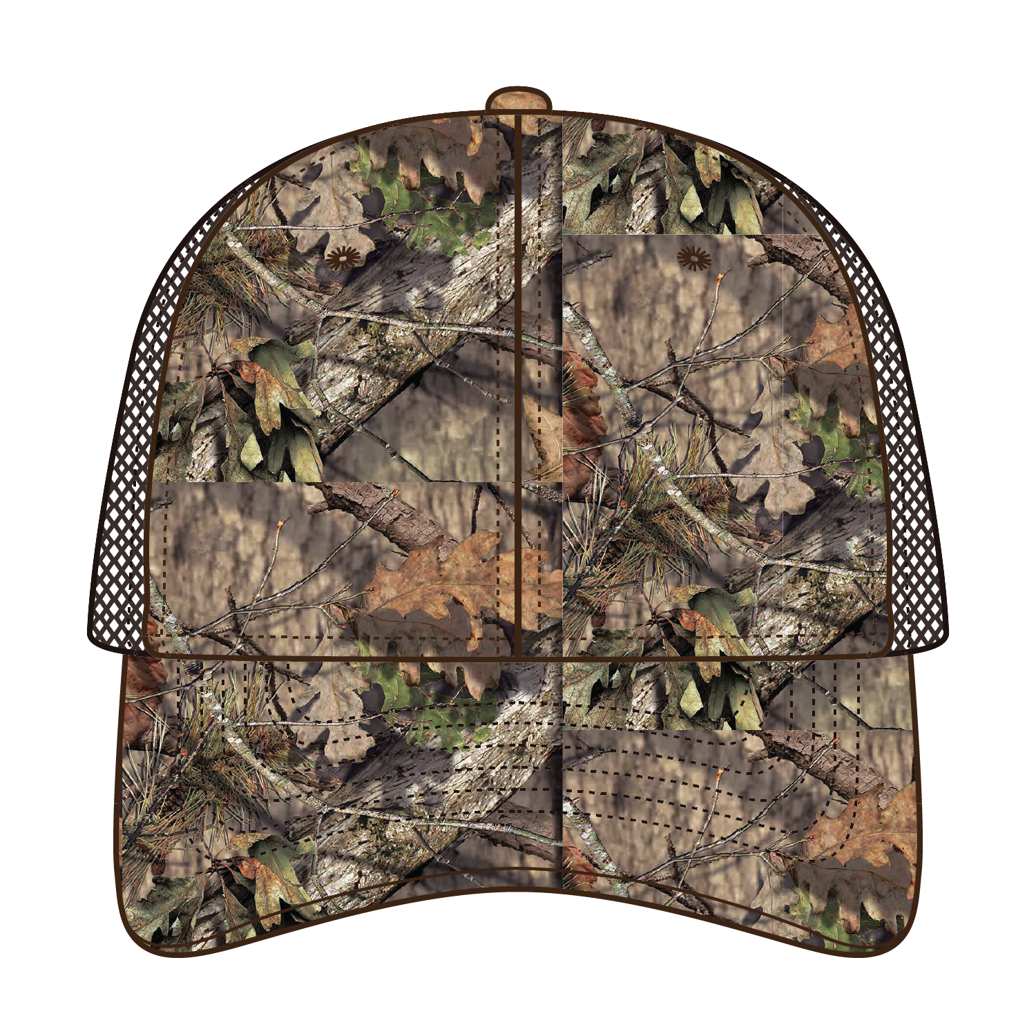 171-1293 OTTO CAP Mossy Oak Camouflage Superior Polyester Twill 6 Panel Low Profile Mesh Back Baseball Cap
